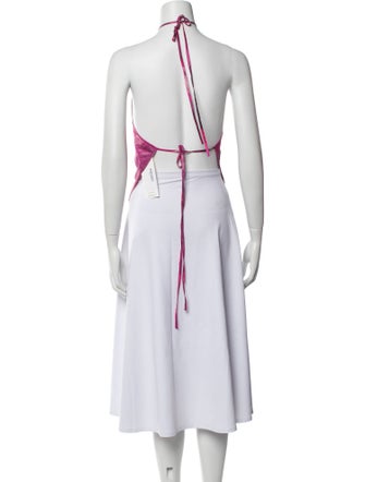 Kim Shui Silk Printed Crop Top