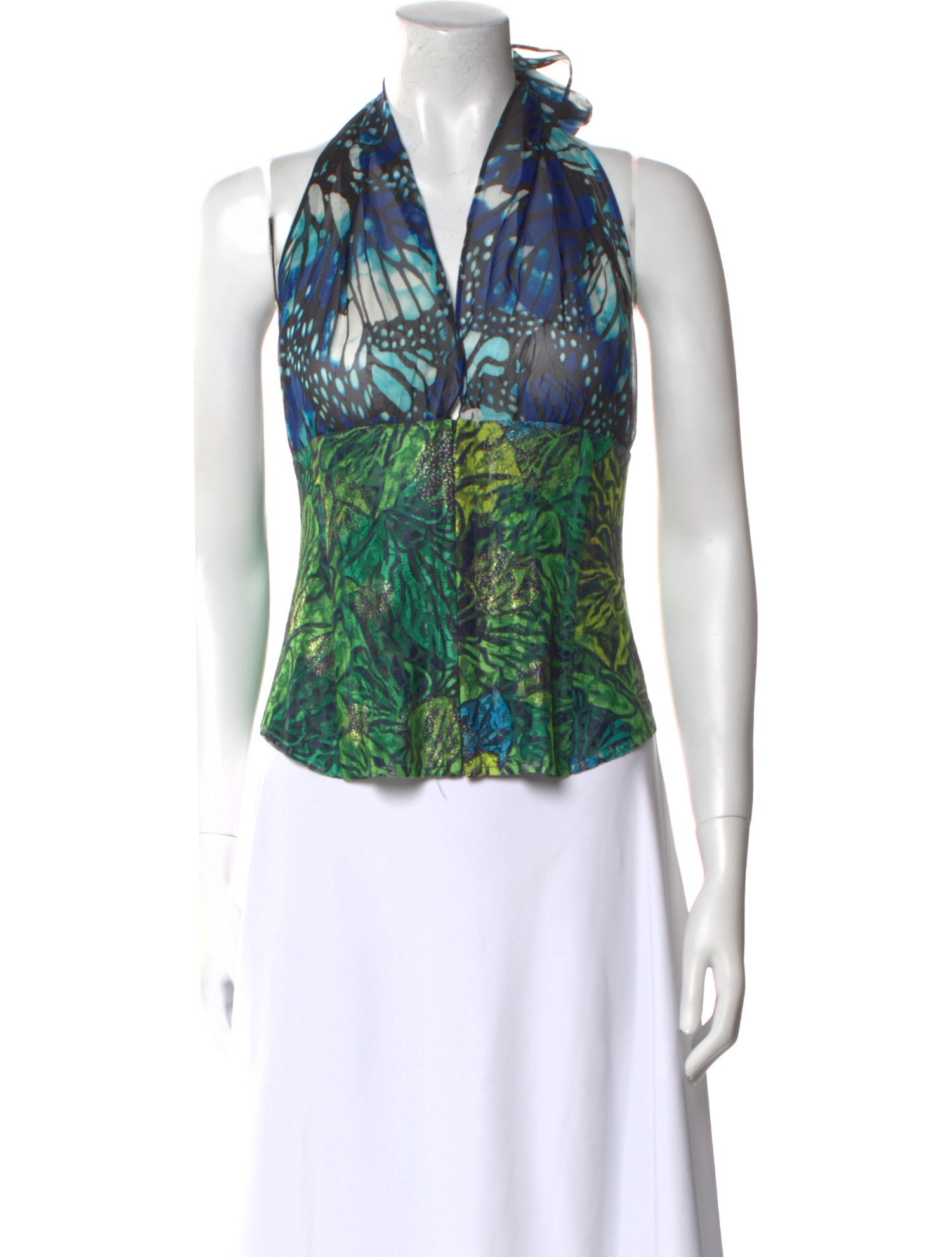 Kim Shui Printed Halterneck Top w/ Tags