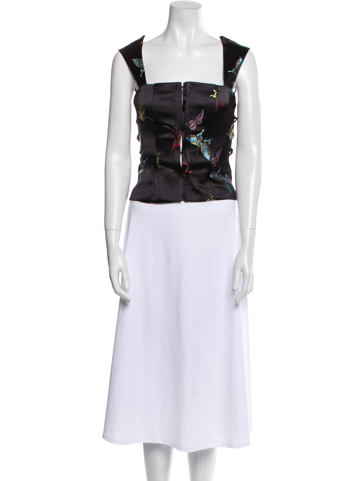 Kim Shui Square Neckline Sleeveless Crop Top