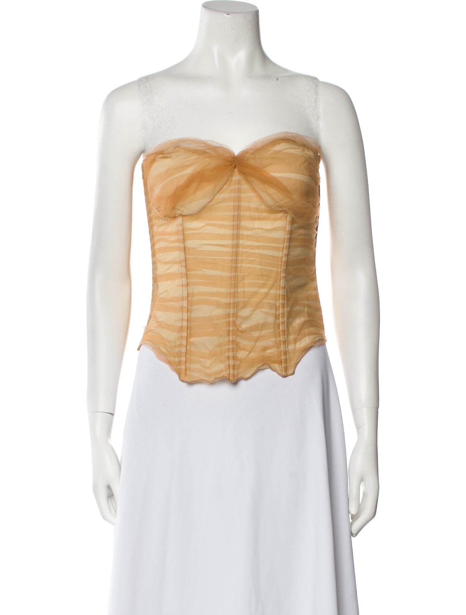 Kim Shui Silk Strapless Crop Top