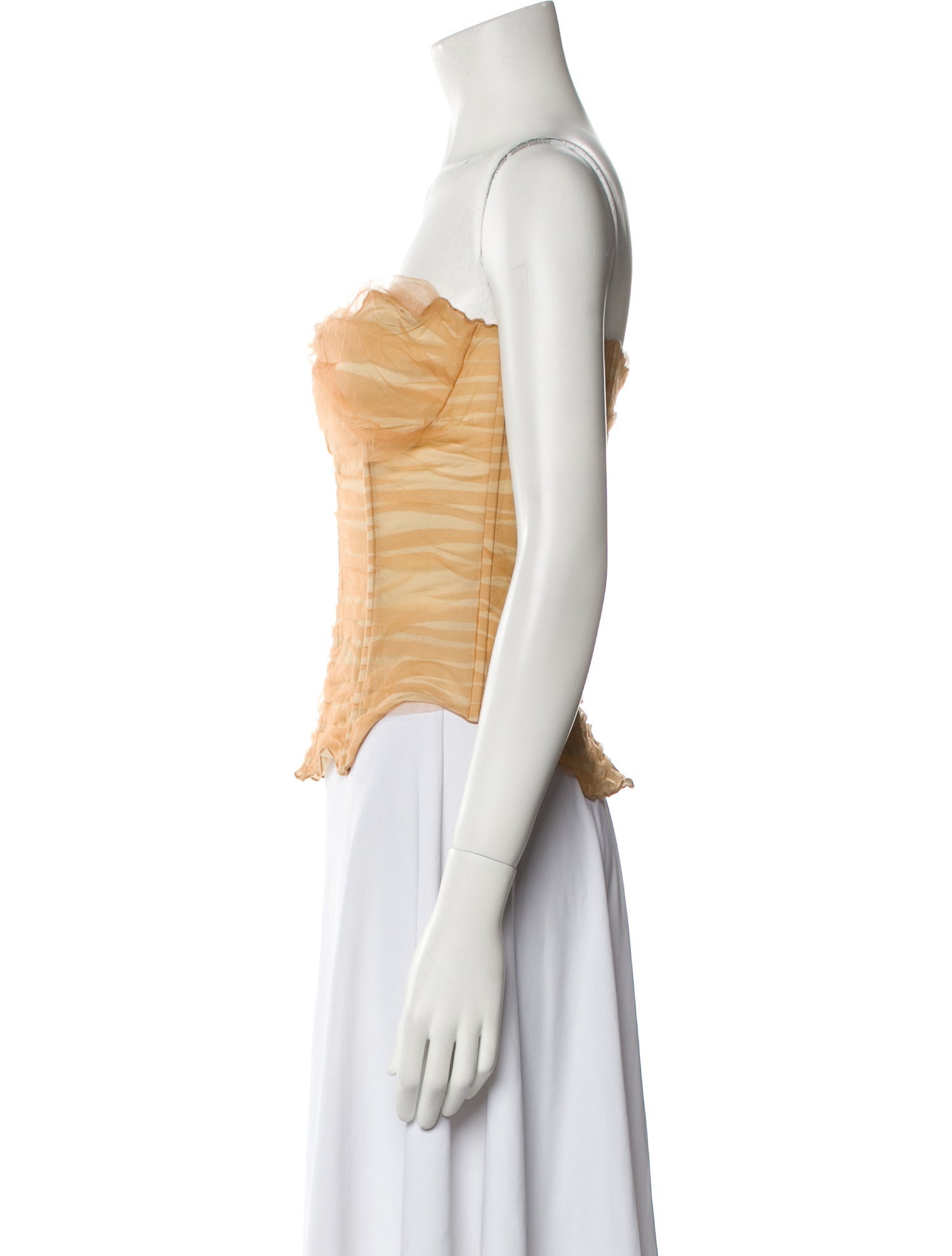 Kim Shui Silk Strapless Crop Top