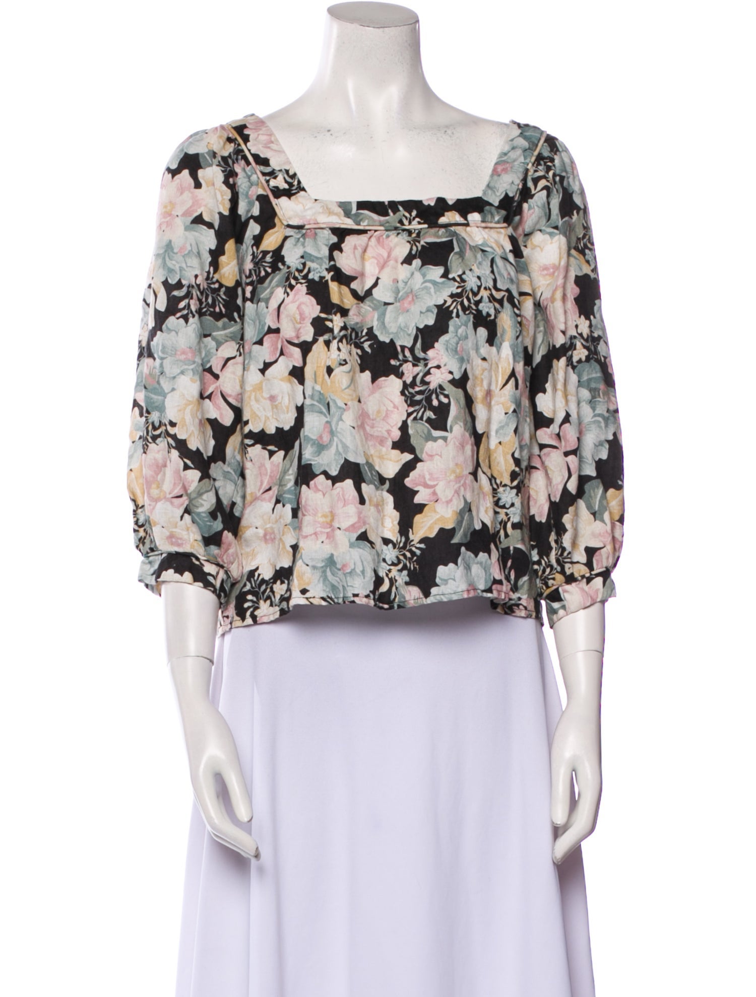 We are Kindred Floral Print Square Neckline Crop Top