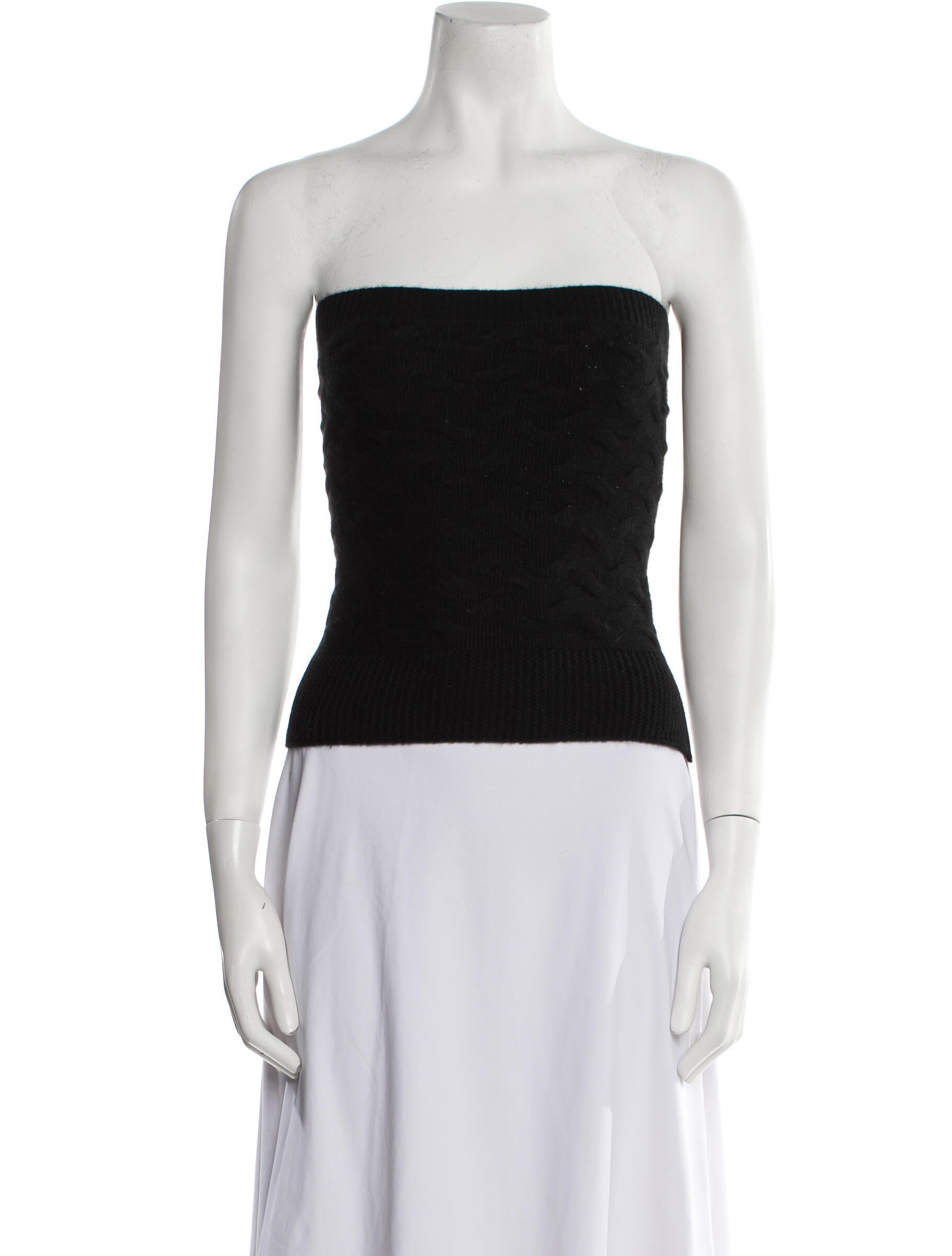 Kinross Cashmere Cashmere Strapless Crop Top
