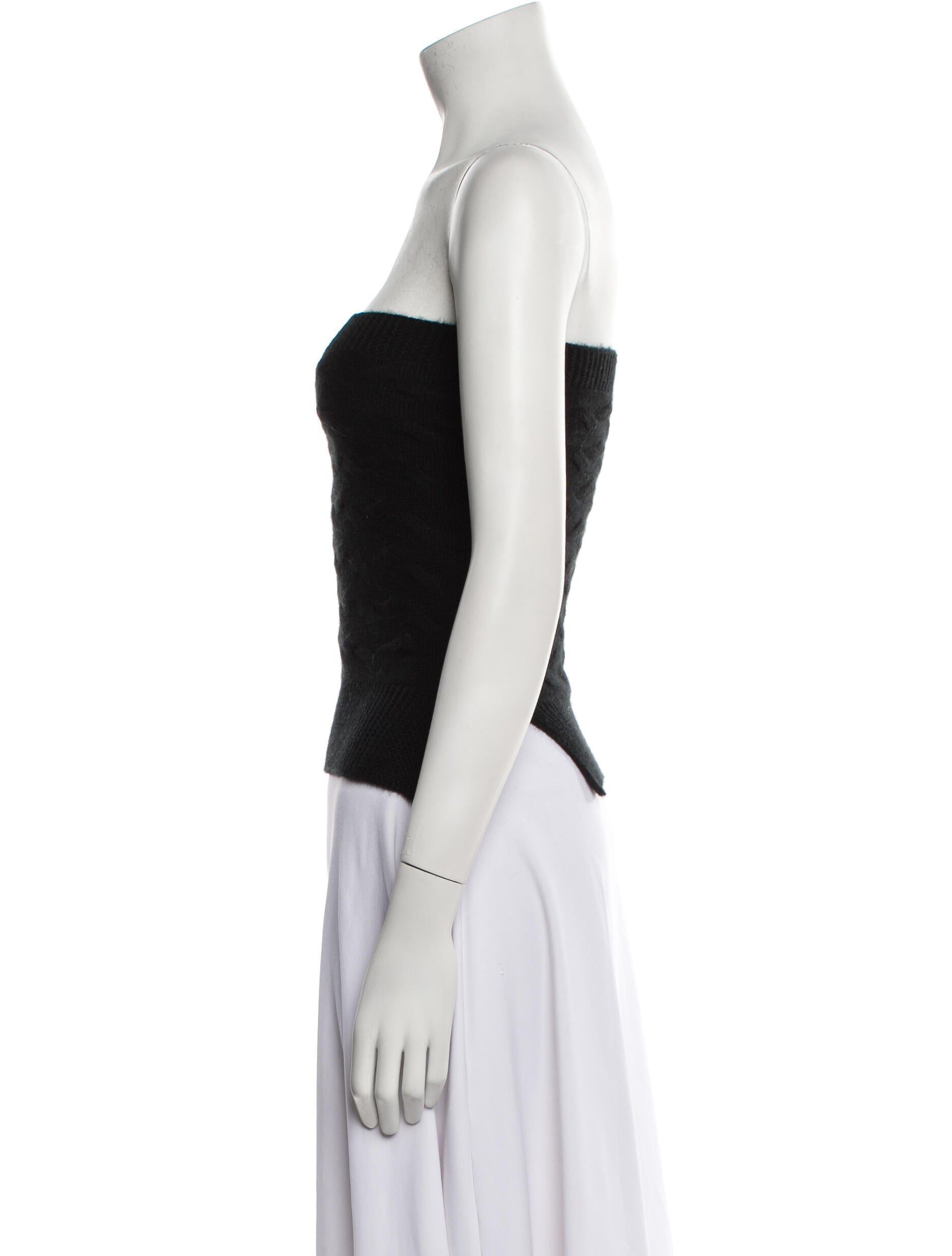 Kinross Cashmere Cashmere Strapless Crop Top