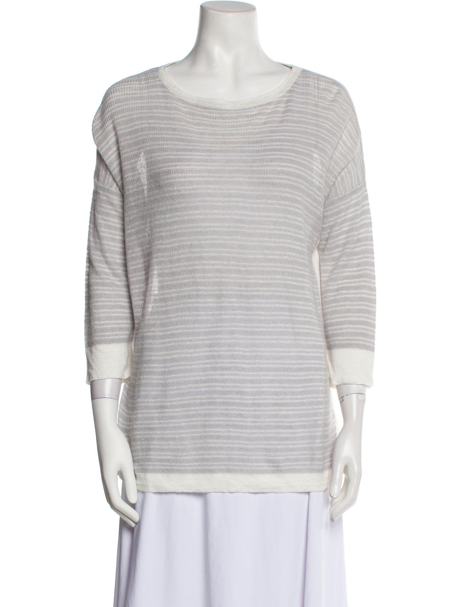 Kinross Cashmere Linen Bateau Neckline Sweater w/ Tags