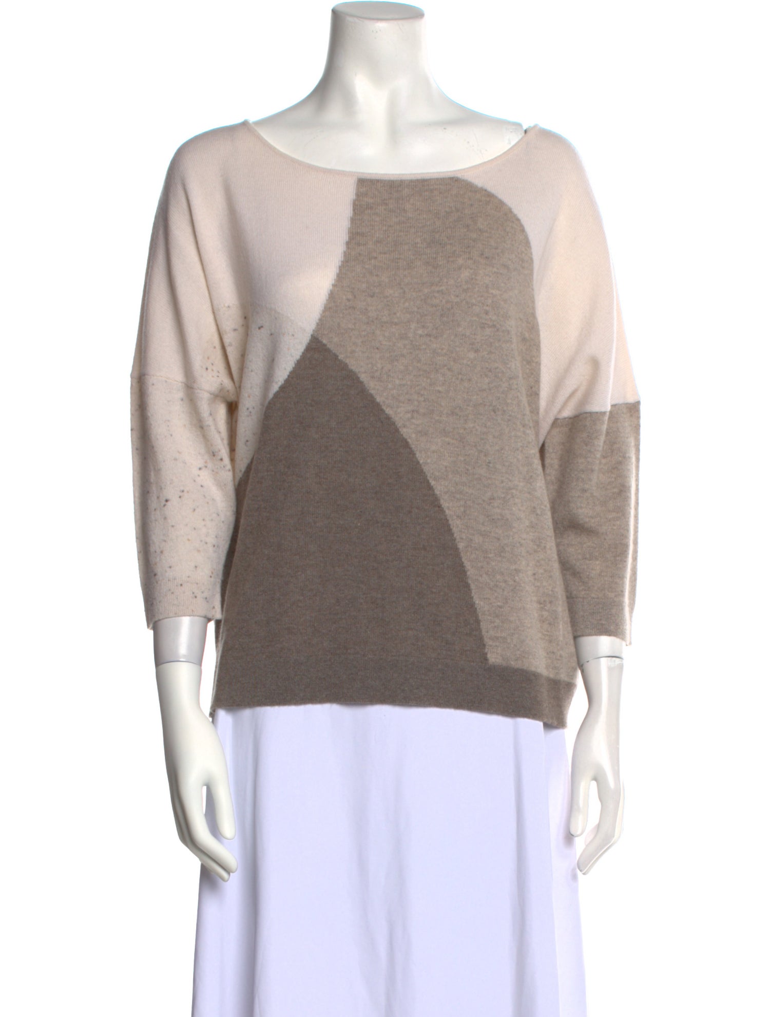 Kinross Cashmere Cashmere Colorblock Pattern Sweater w/ Tags