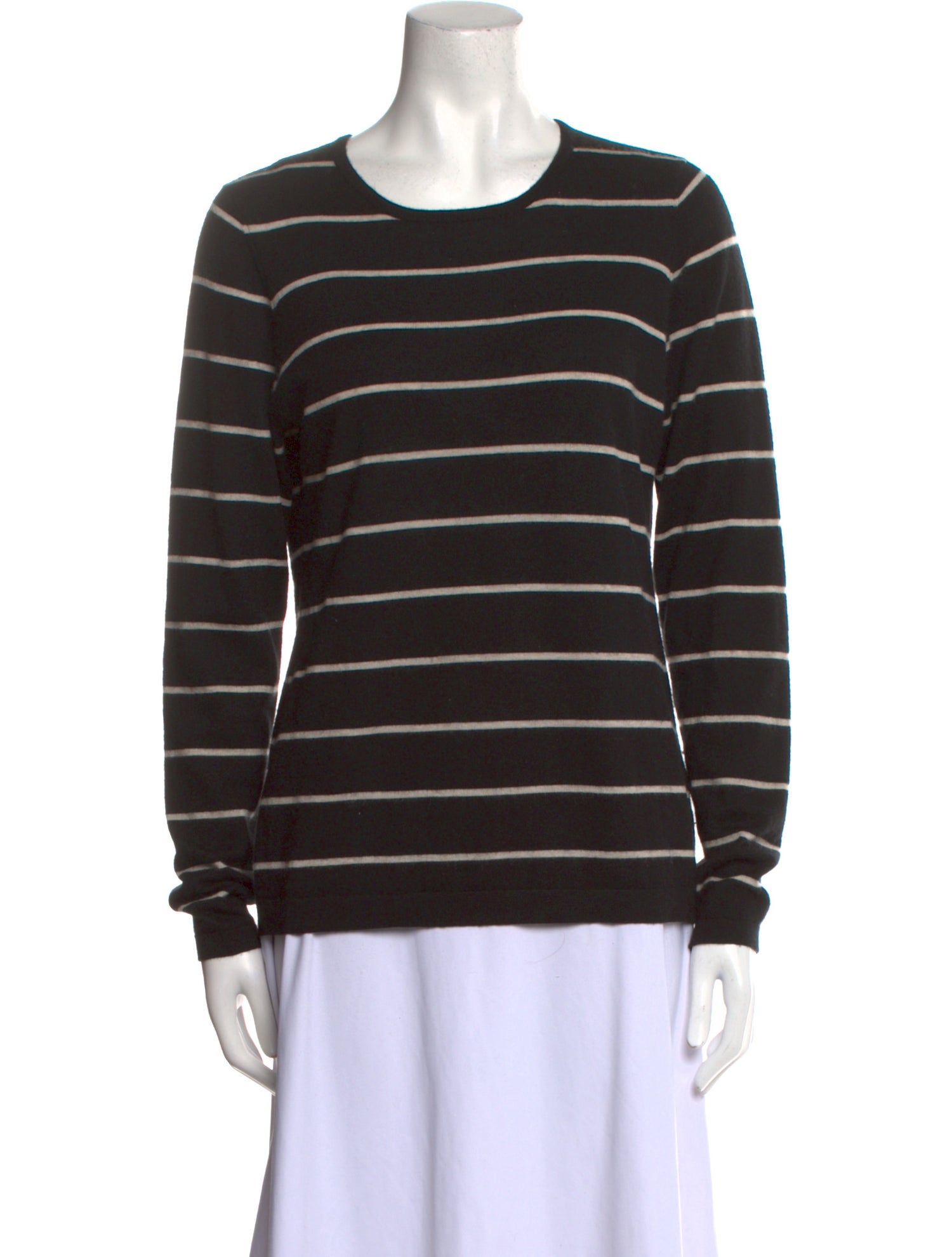 Kinross Cashmere Striped Scoop Neck Sweater