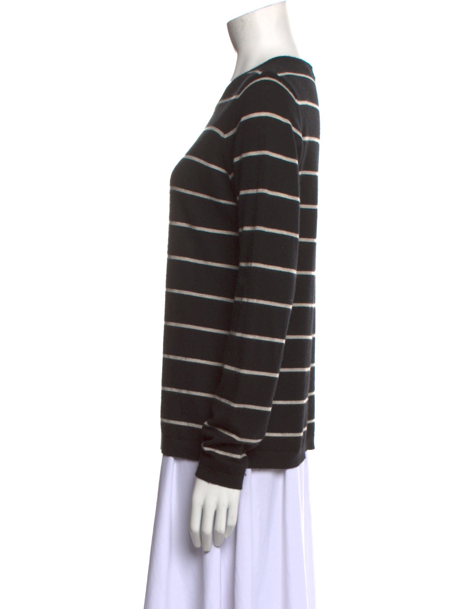 Kinross Cashmere Striped Scoop Neck Sweater