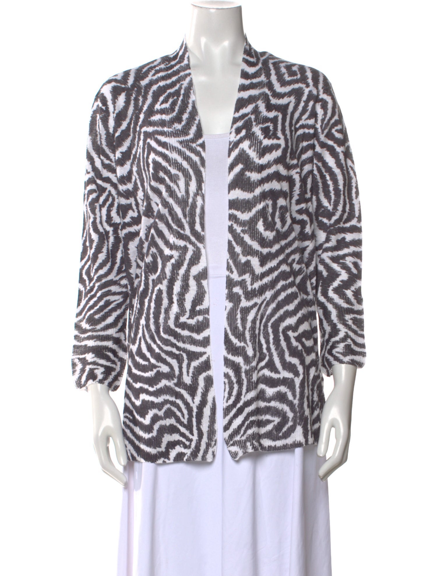 Kinross Cashmere Printed V-Neck Sweater