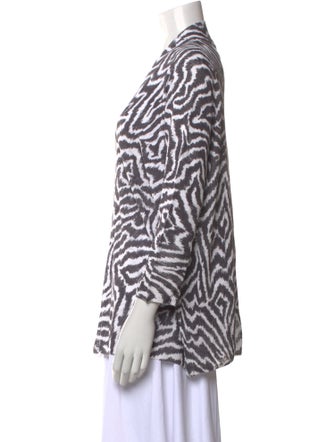 Kinross Cashmere Printed V-Neck Sweater