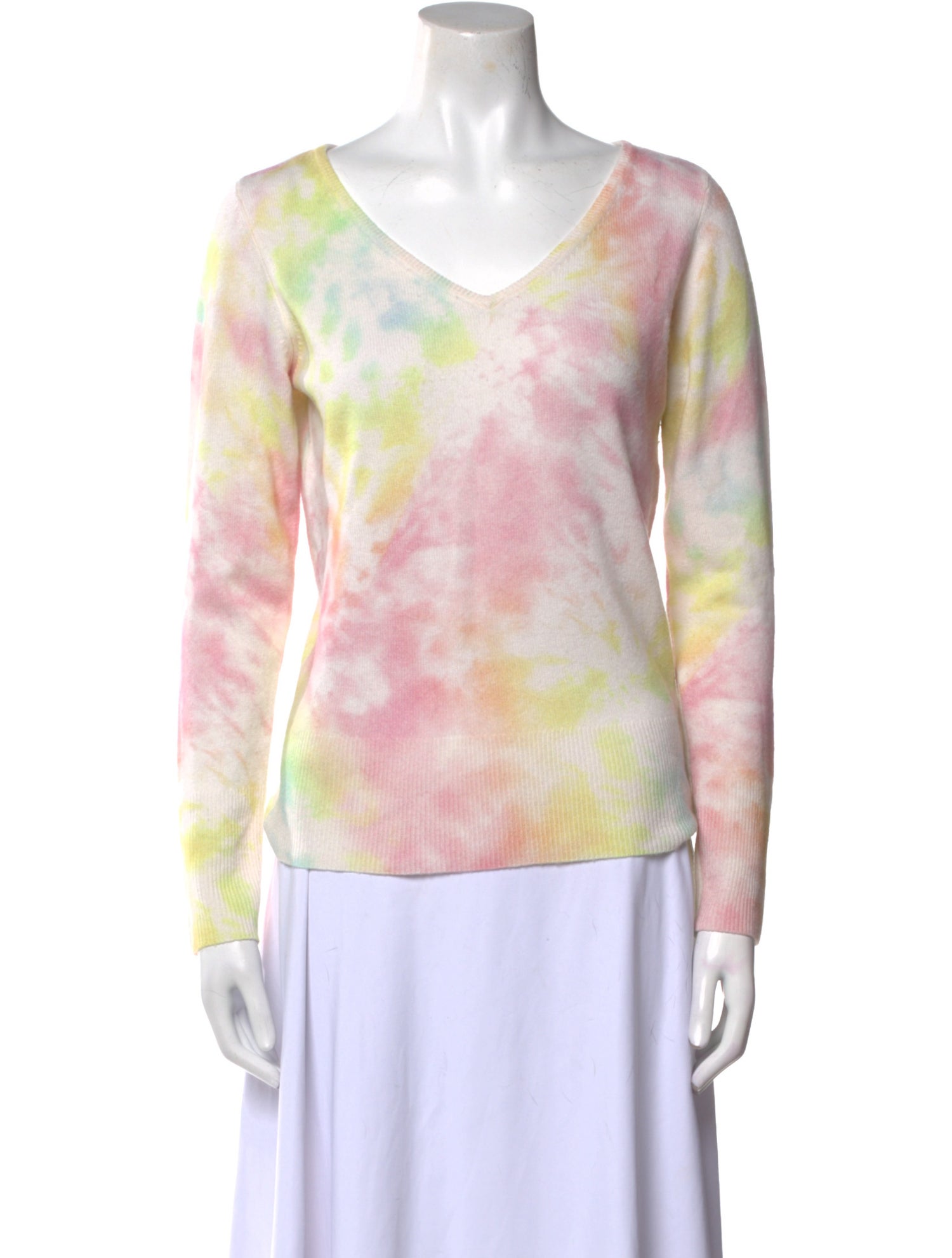 Kinross Cashmere Cashmere Tie-Dye Print Sweater