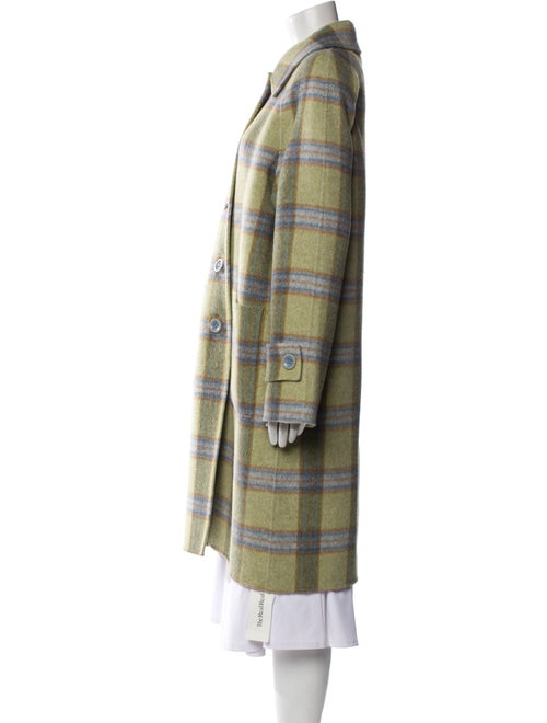 Kinross Cashmere Wool Plaid Print Peacoat