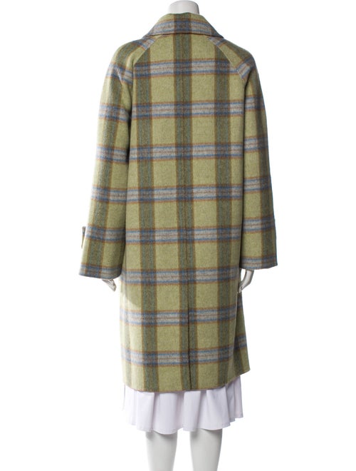 Kinross Cashmere Wool Plaid Print Peacoat