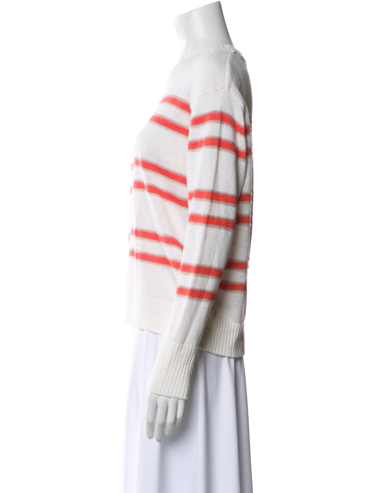 Kinross Cashmere Linen Striped Sweater
