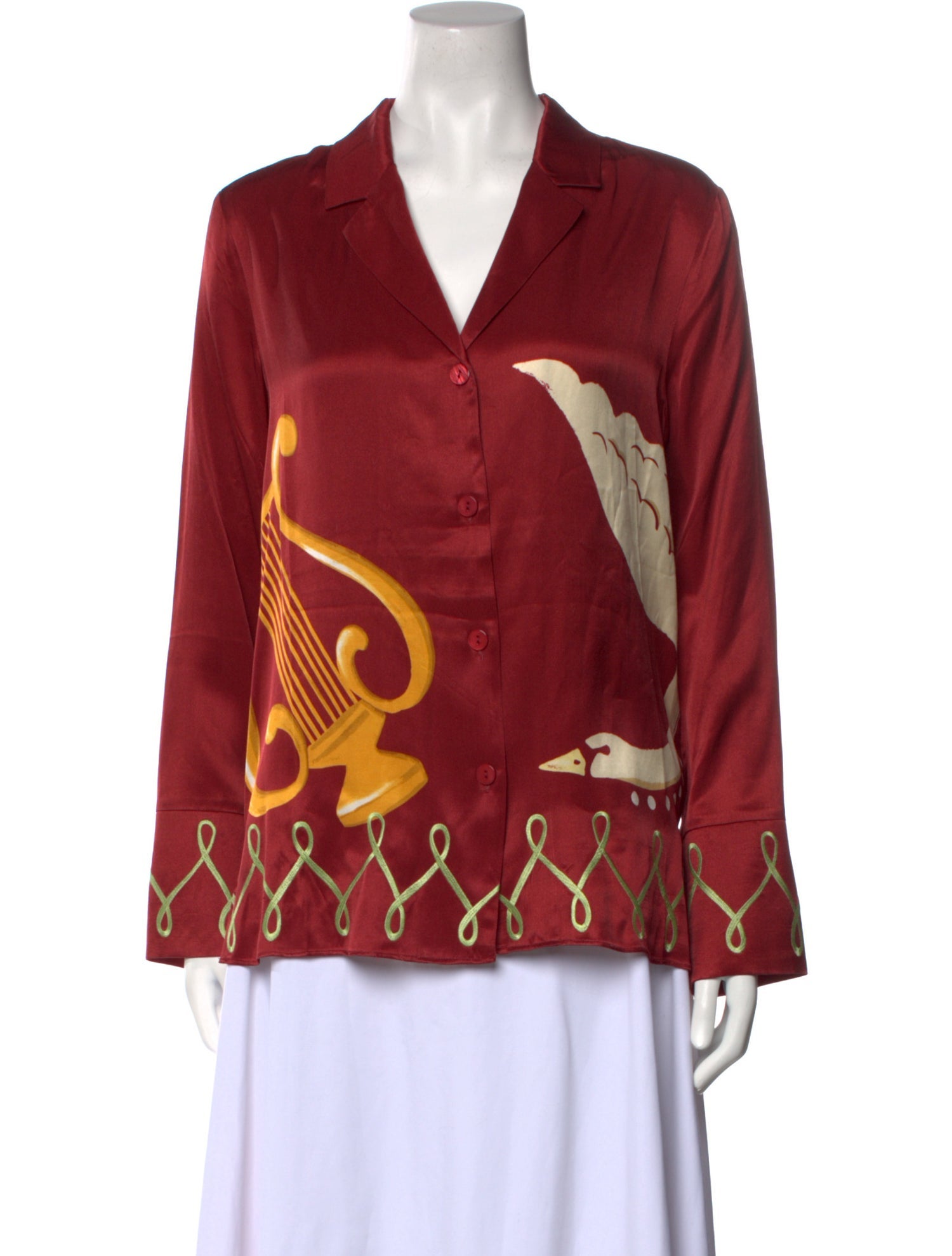 Kitri Printed Long Sleeve Blouse w/ Tags