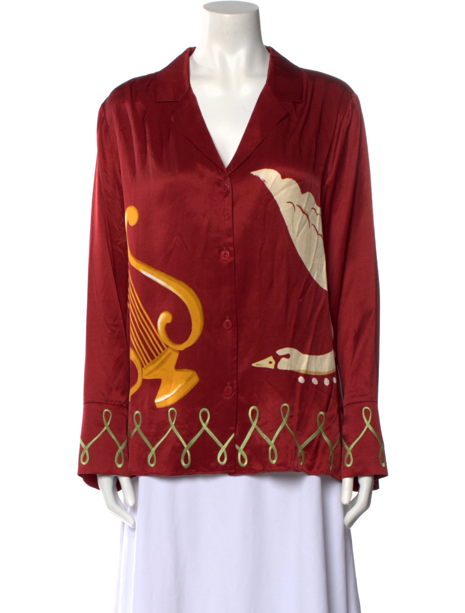 Kitri Printed V-Neck Blouse