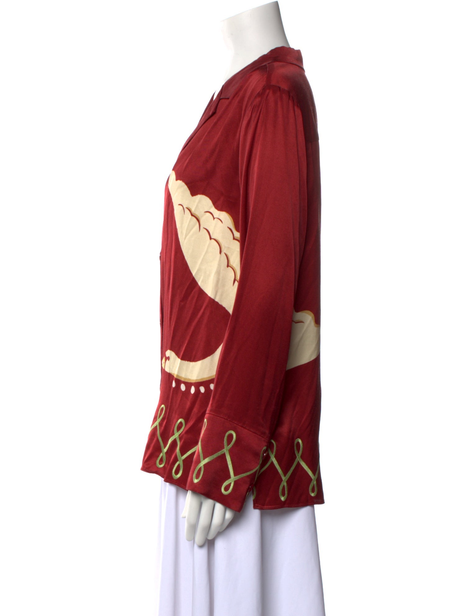 Kitri Printed V-Neck Blouse