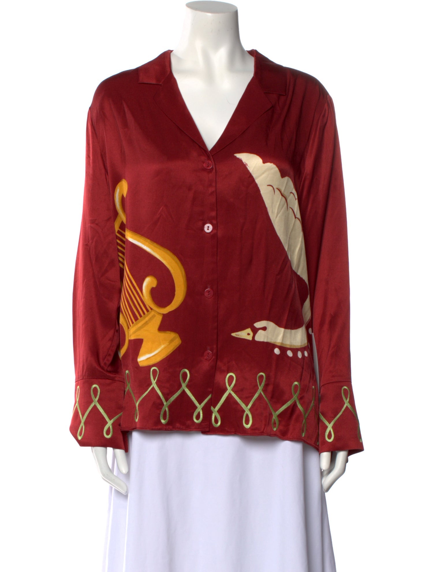 Kitri Printed V-Neck Blouse