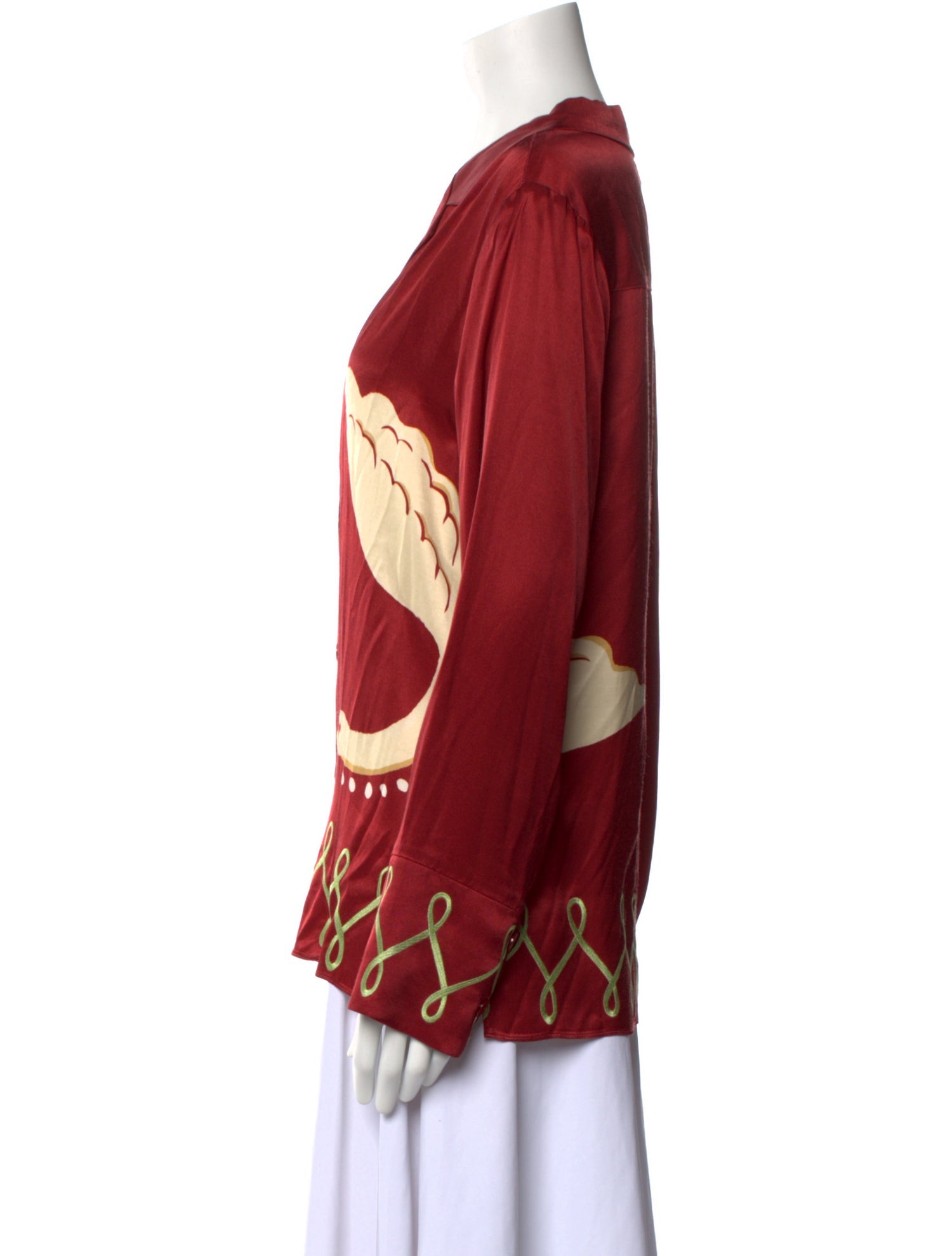 Kitri Printed V-Neck Blouse