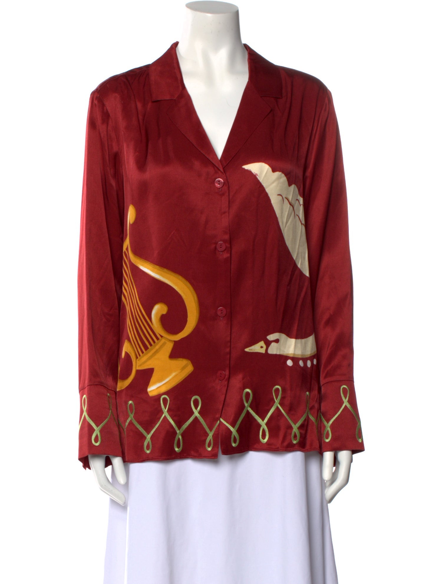 Kitri Printed V-Neck Blouse