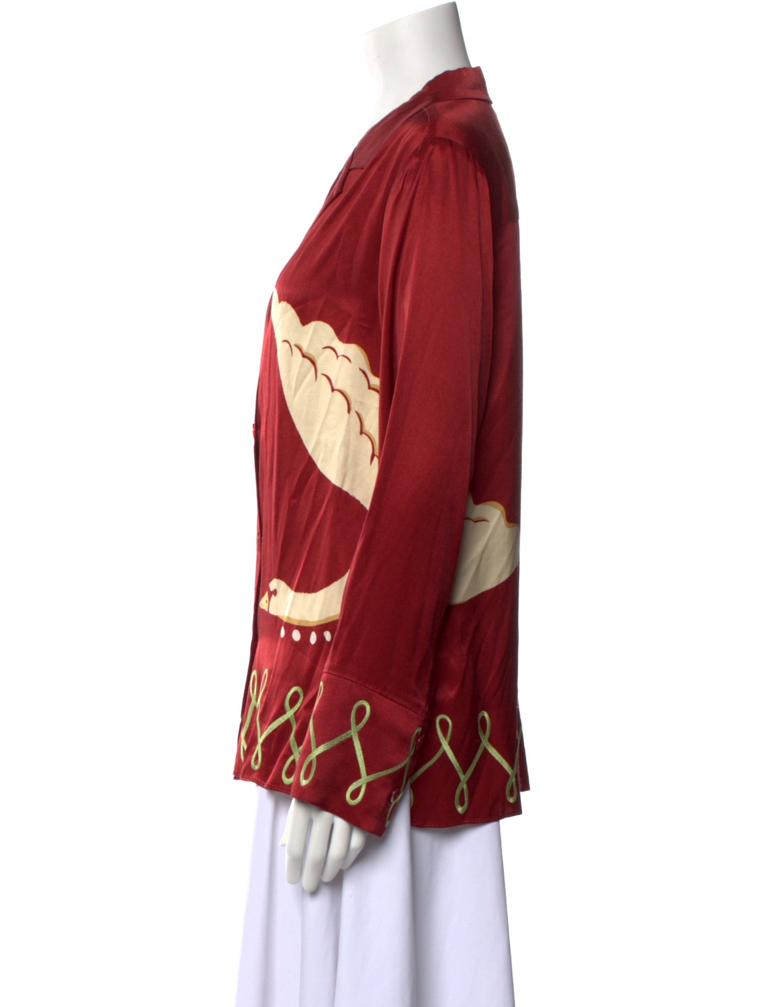 Kitri Printed V-Neck Blouse