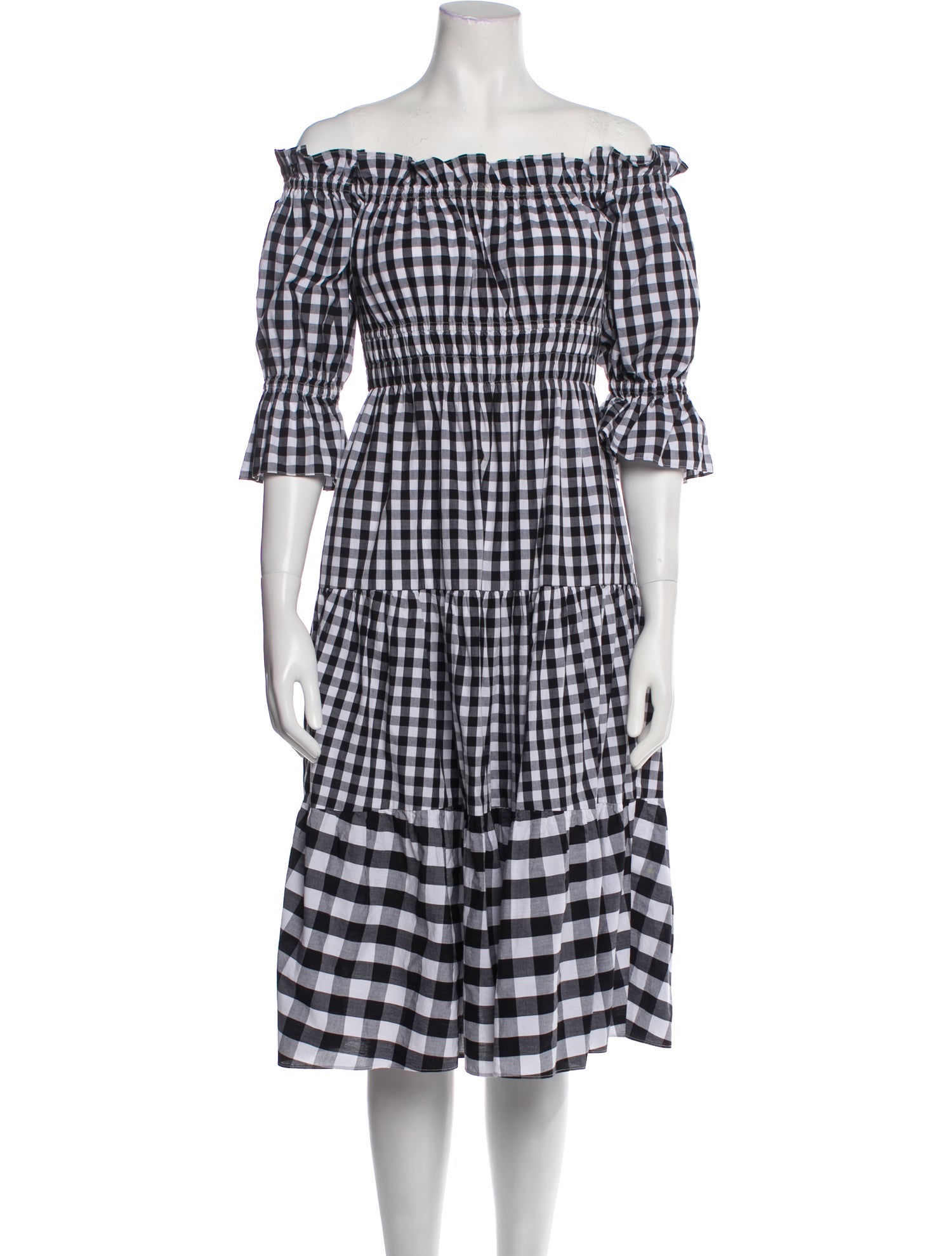Kitri Plaid Print Midi Length Dress