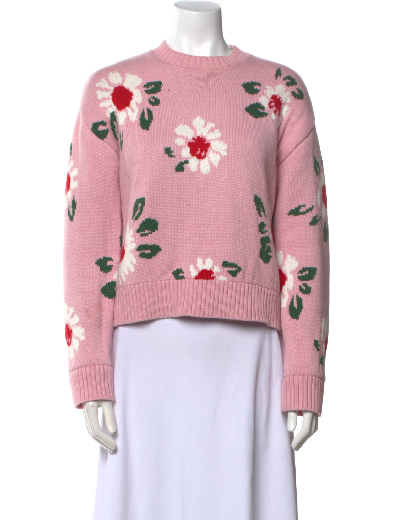 Kitri Floral Print Crew Neck Sweater