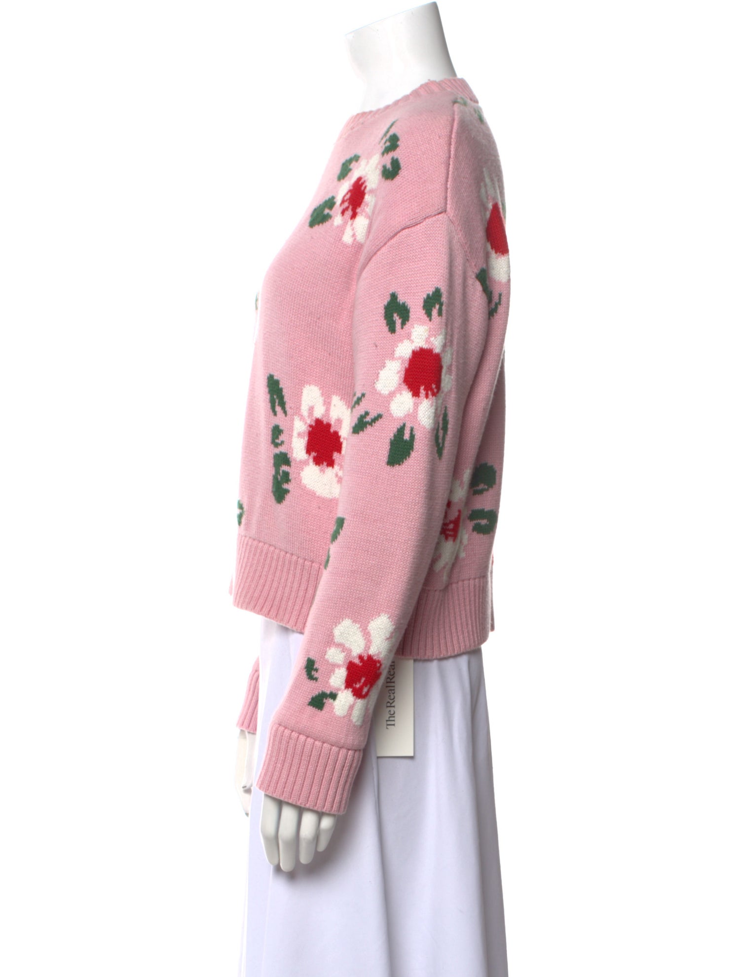 Kitri Floral Print Crew Neck Sweater