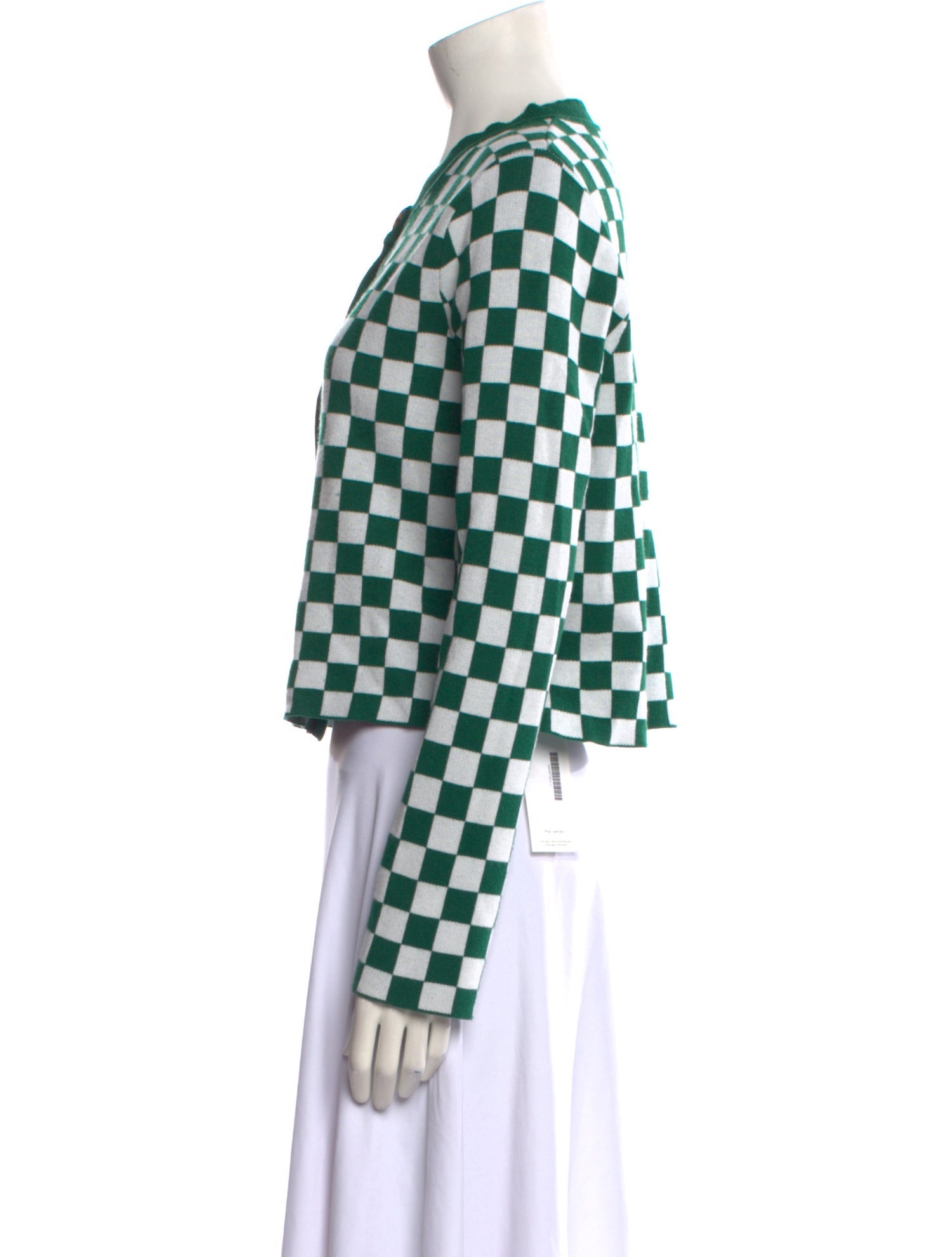 Kitri Plaid Print Crew Neck Sweater