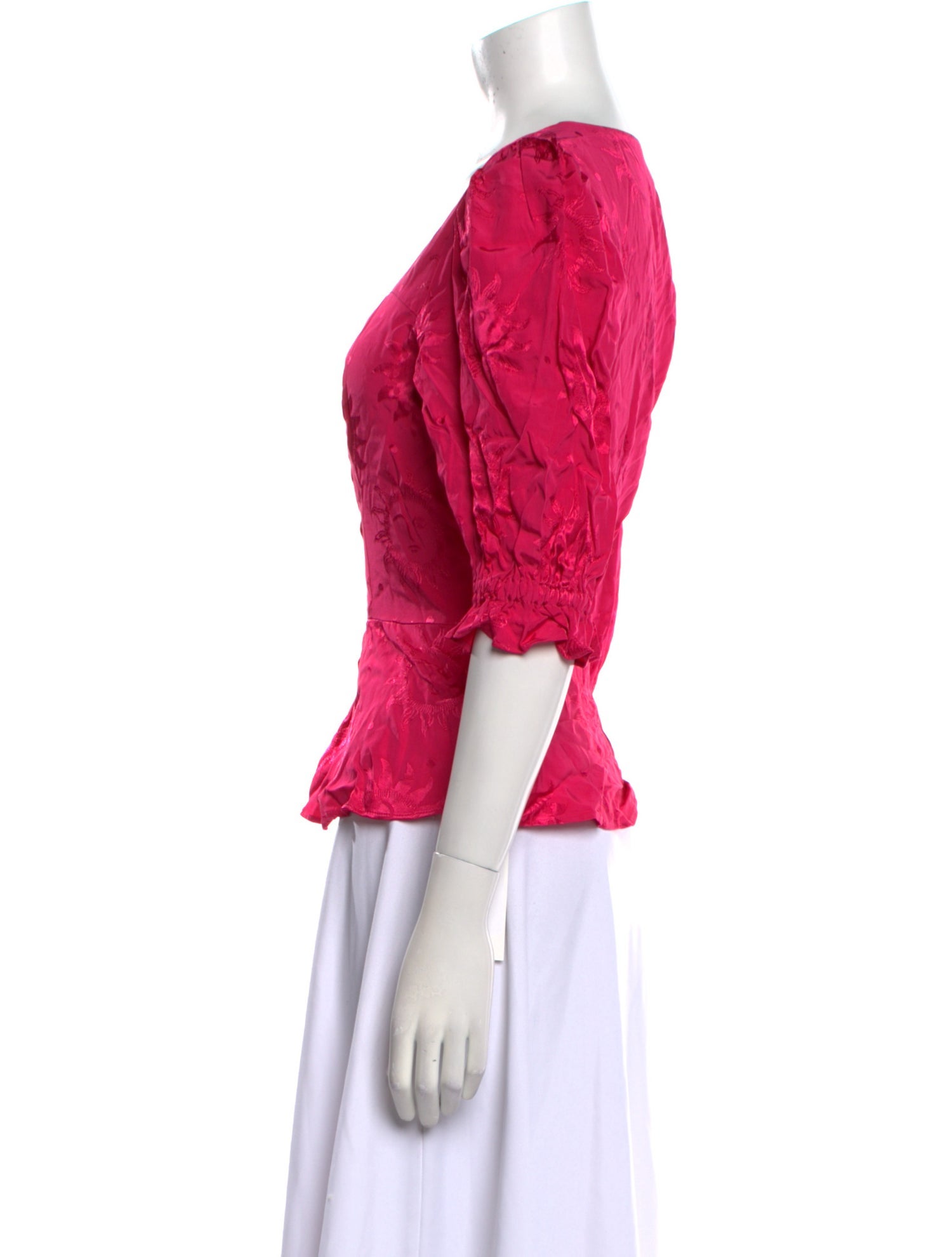 Kitri Square Neckline Three-Quarter Sleeve Top