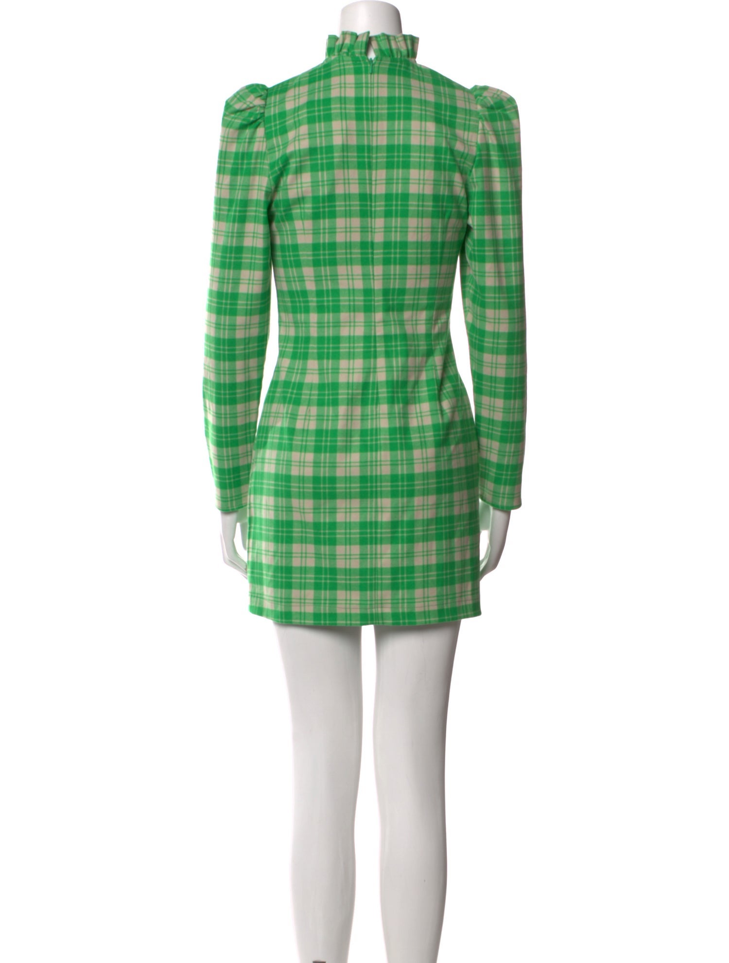 green tartan mini dress A-Line V Neck Velvet Green Long Prom Dresses, Green Velvet Formal Dres –  formalgowns main image 0