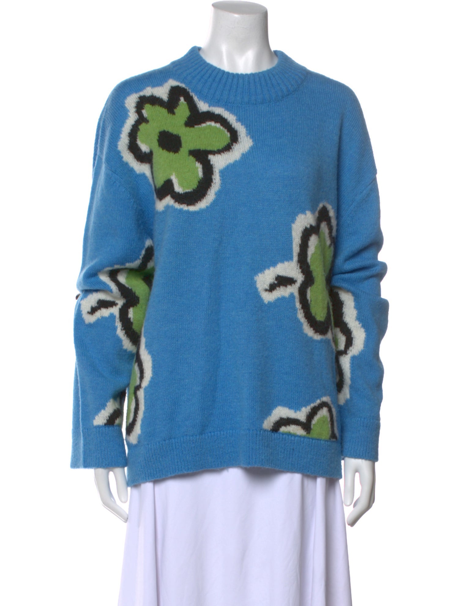 Kitri Floral Print Crew Neck Sweater