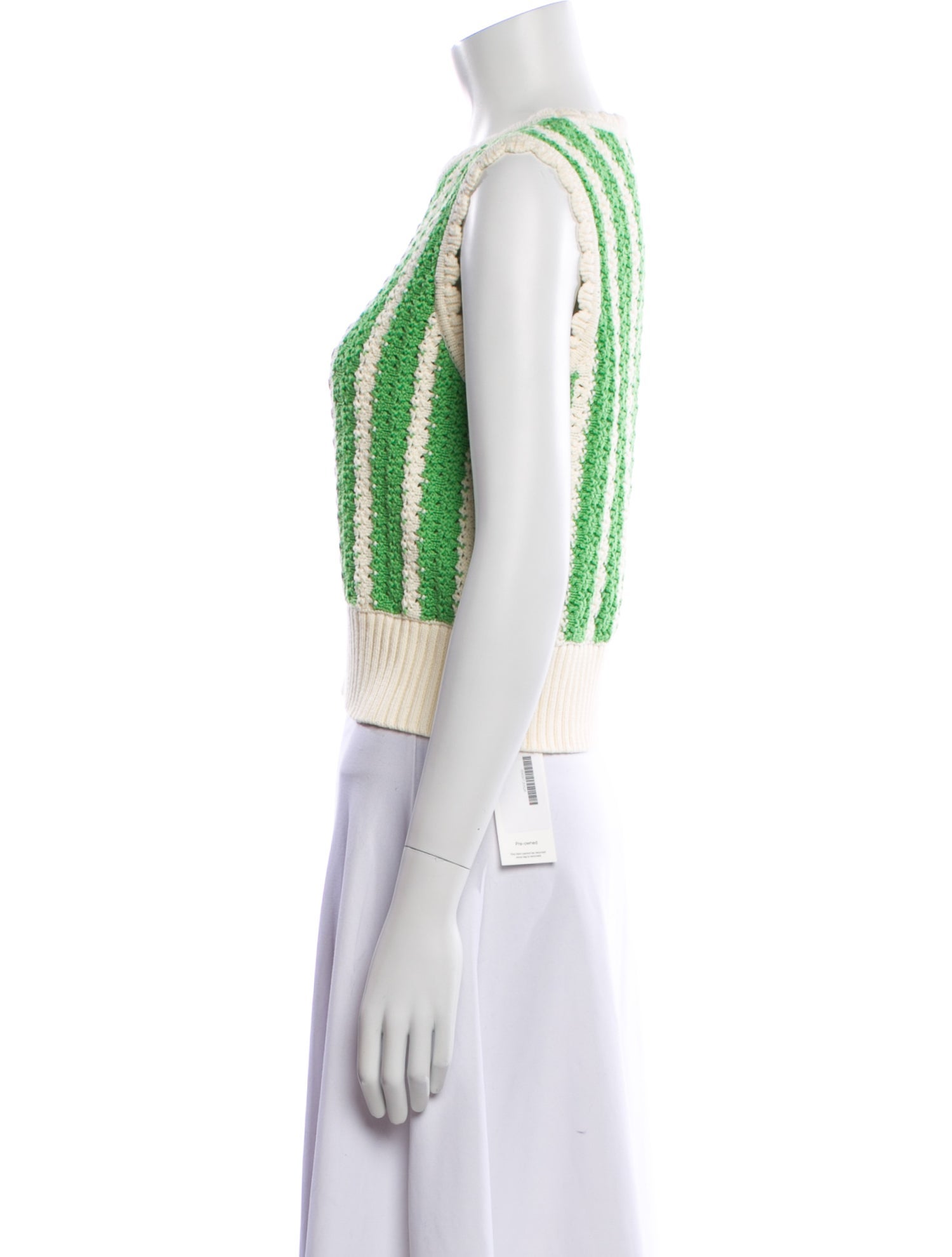 Kitri Striped Crew Neck Crop Top