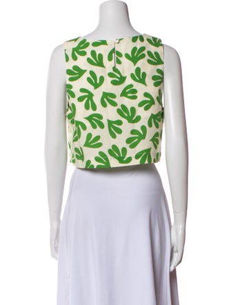 Kitri Printed Square Neckline Crop Top