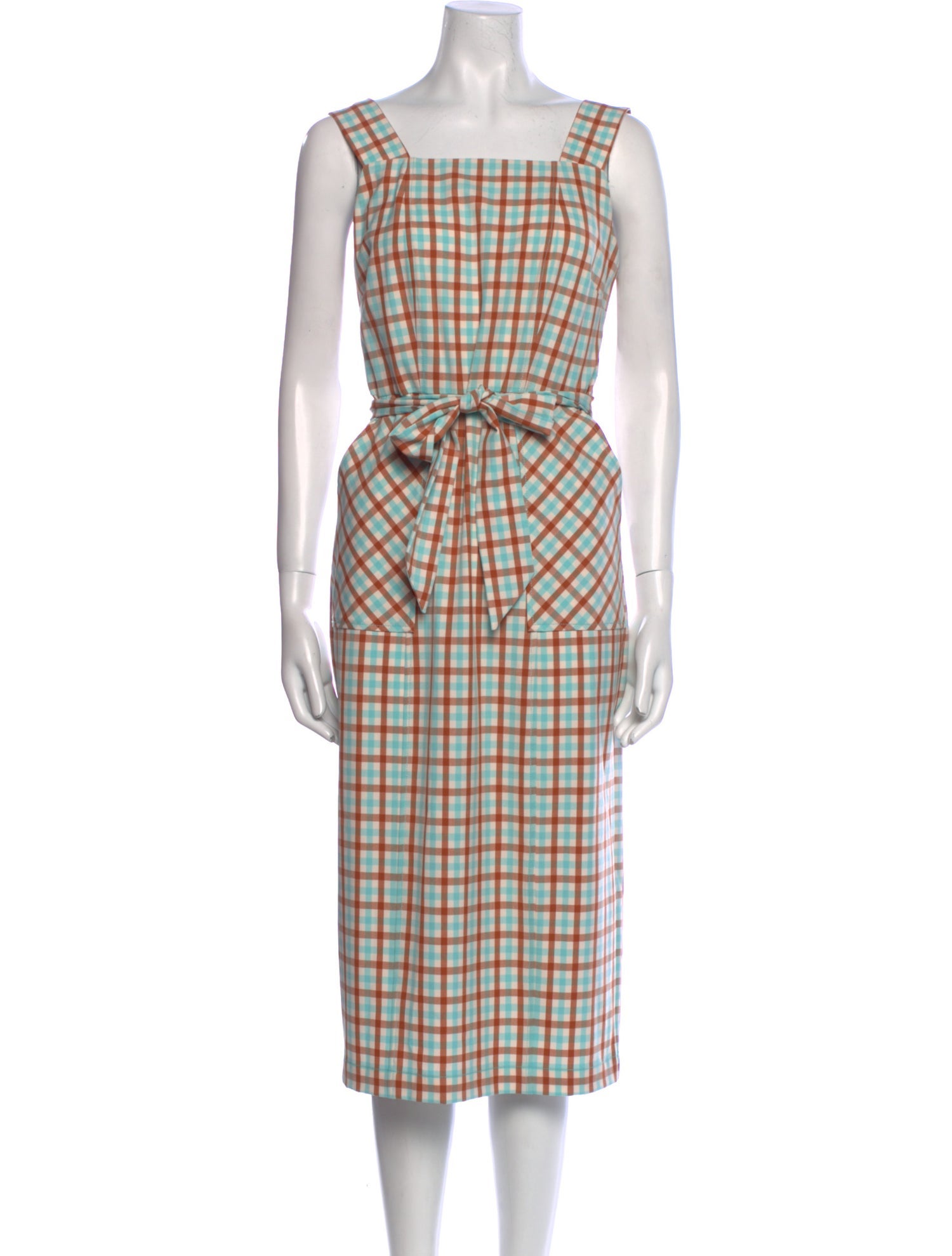 Kitri Plaid Print Midi Length Dress