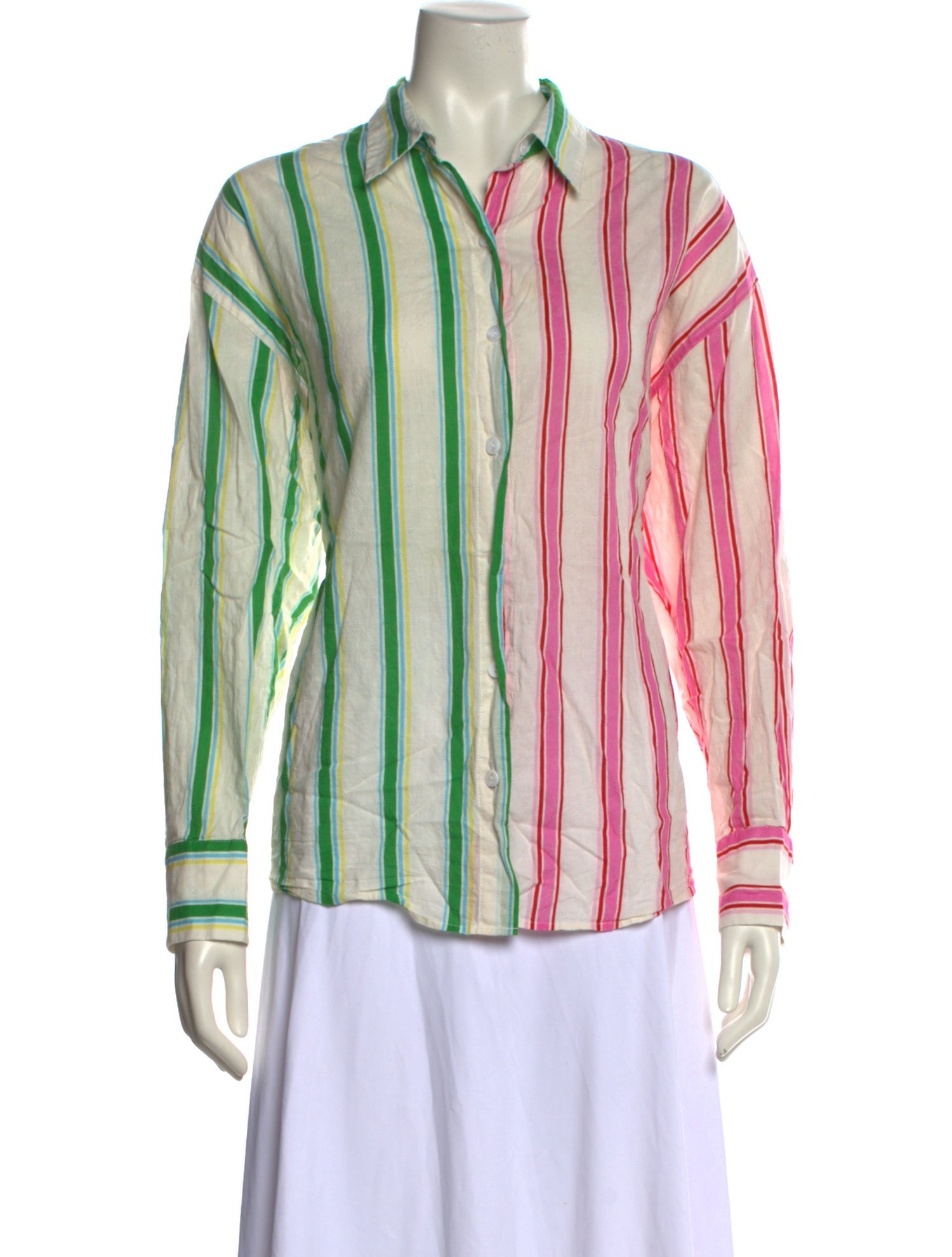 Kitri Striped Long Sleeve Button-Up Top