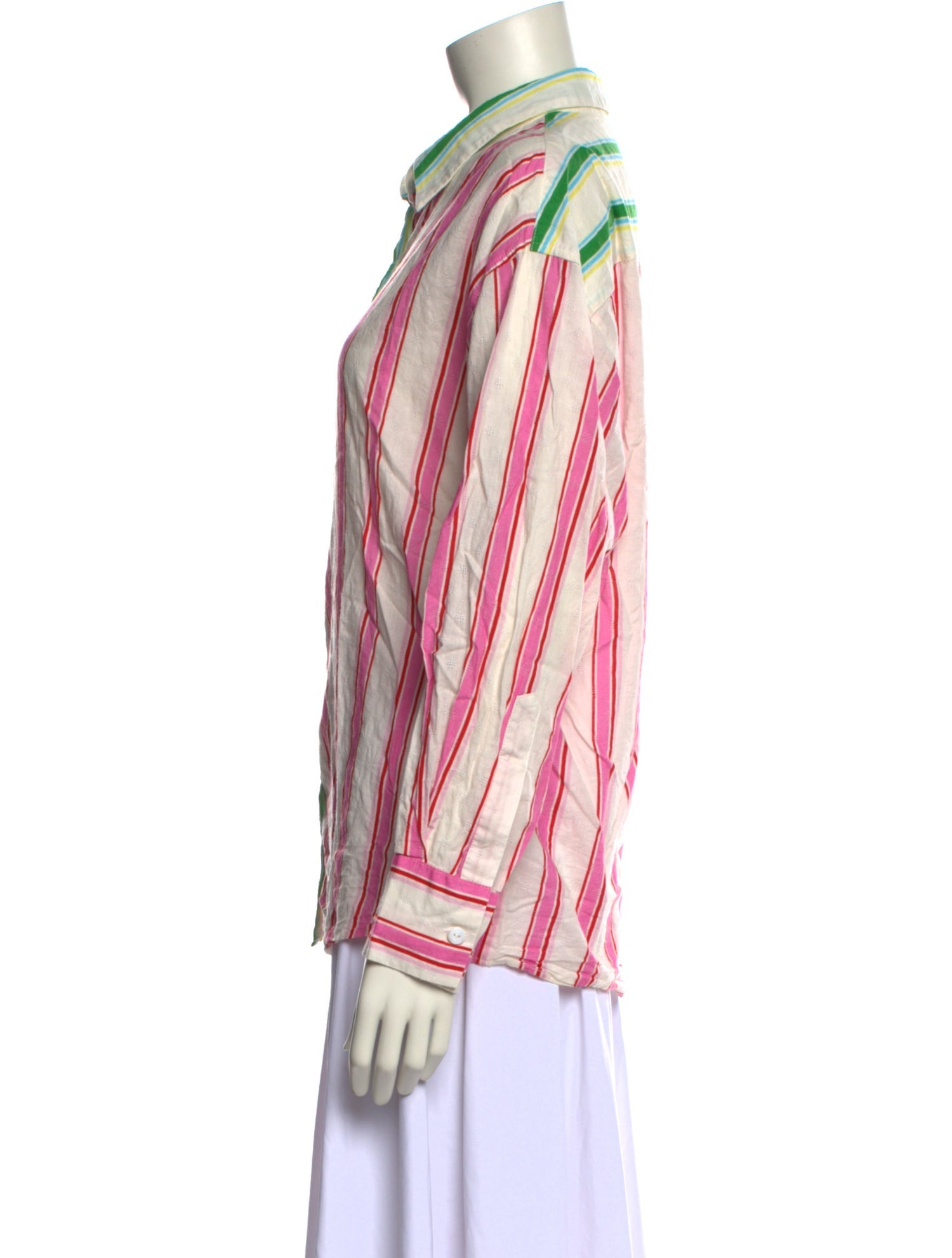 Kitri Striped Long Sleeve Button-Up Top