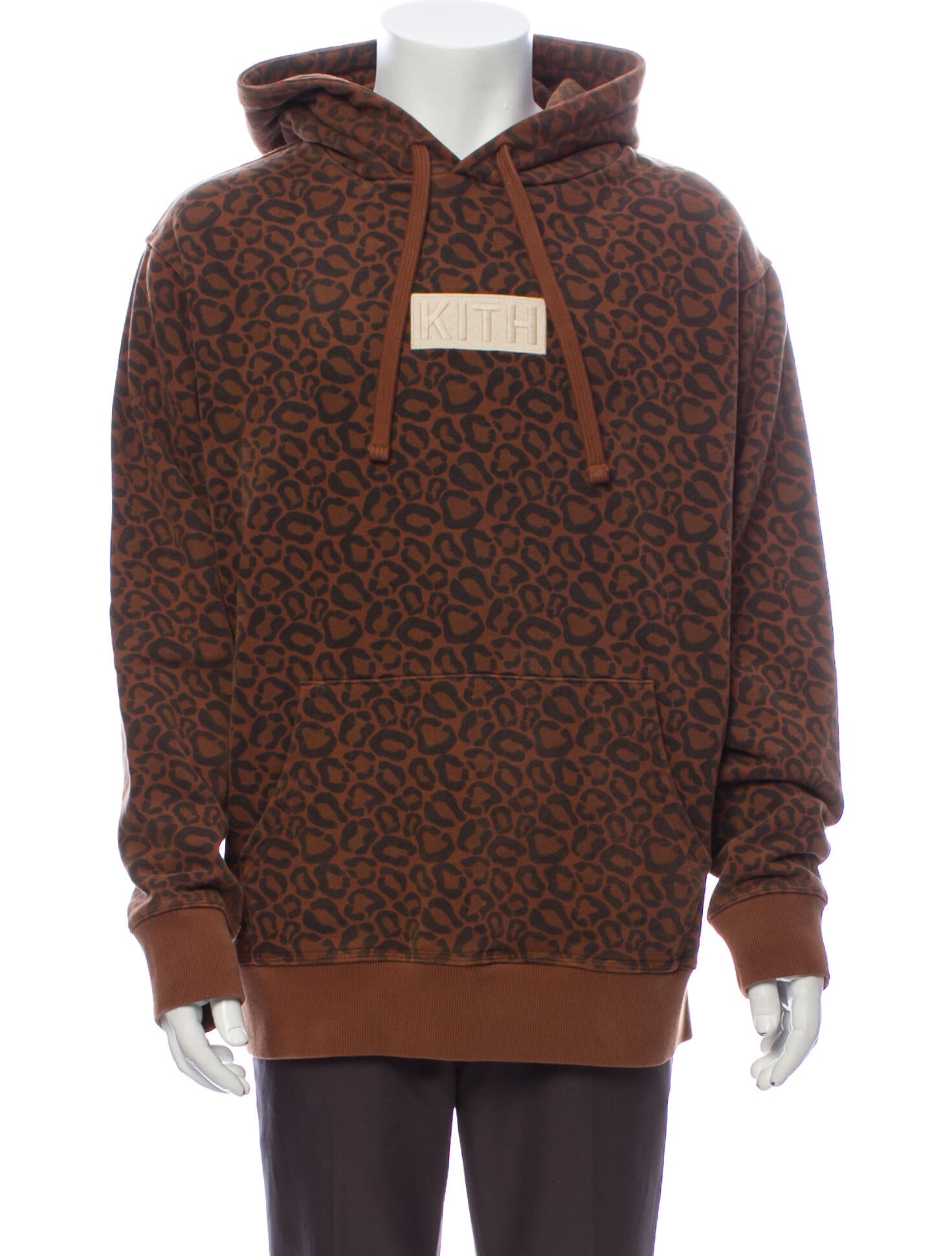 KITH Animal Print Crew Neck Hoodie - Brown Sweatshirts & Hoodies 
