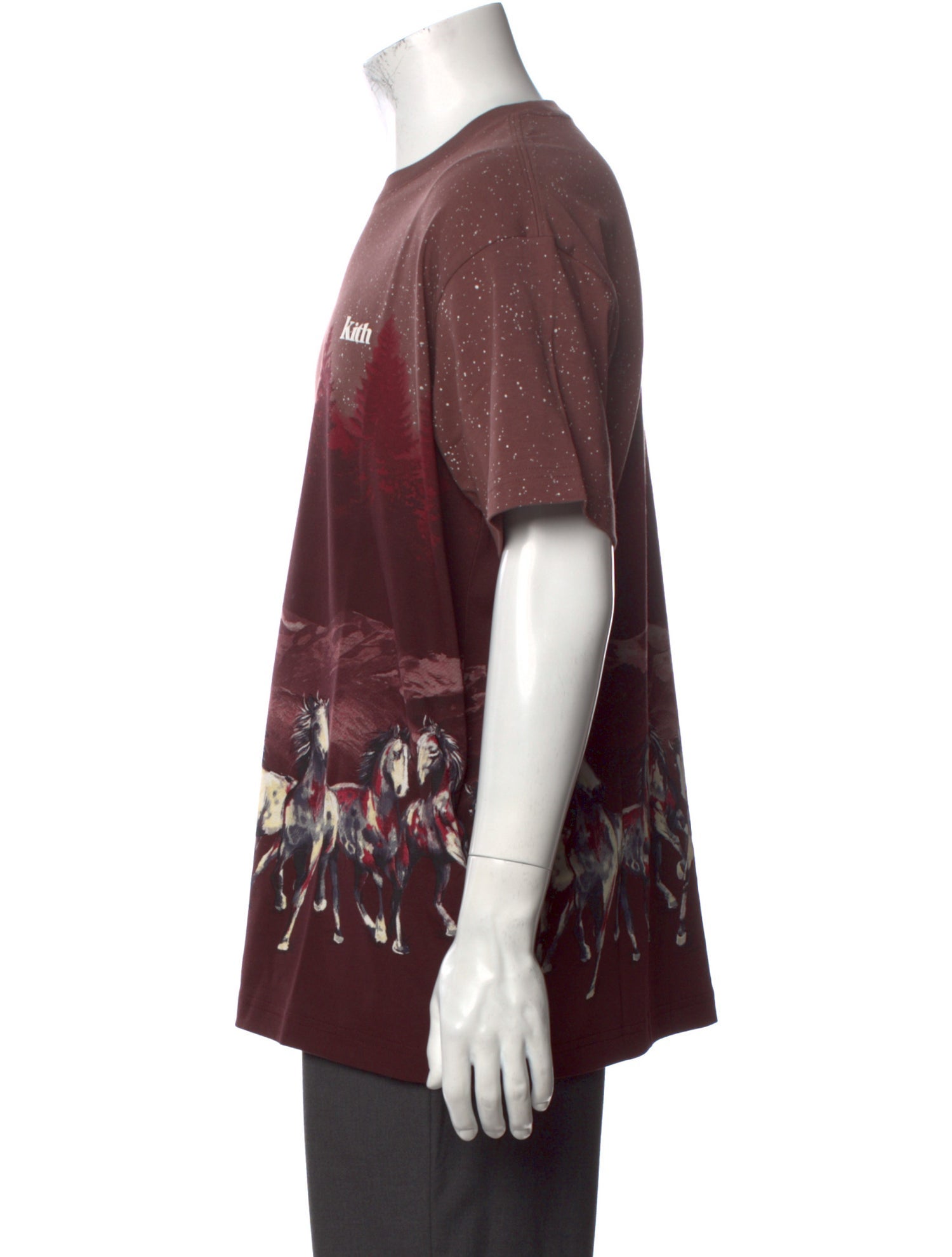 KITH Printed Crew Neck T-Shirt w/ Tags - Burgundy T-Shirts 