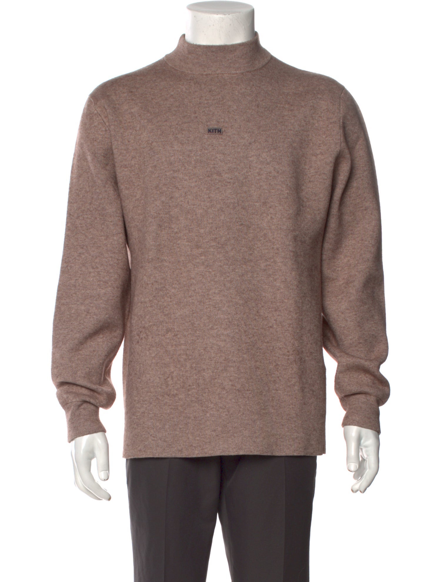 KITH Mock Neck Long Sleeve Pullover - Neutrals Sweaters, Clothing
