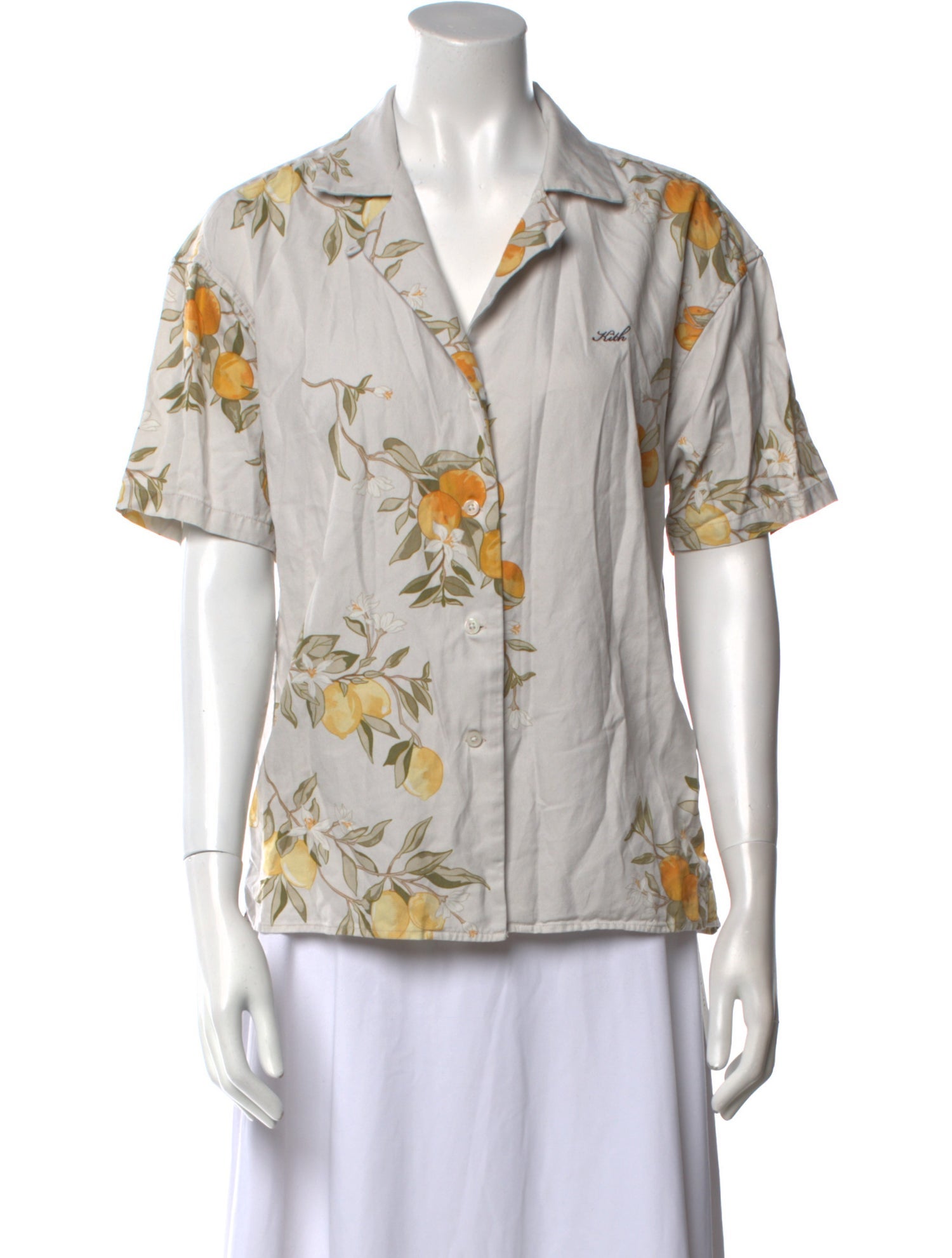 KITH Floral Print Short Sleeve Button-Up Top