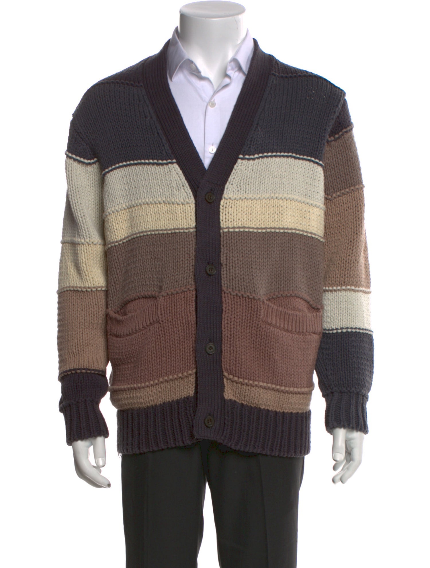 KITH Striped V-Neck Cardigan
