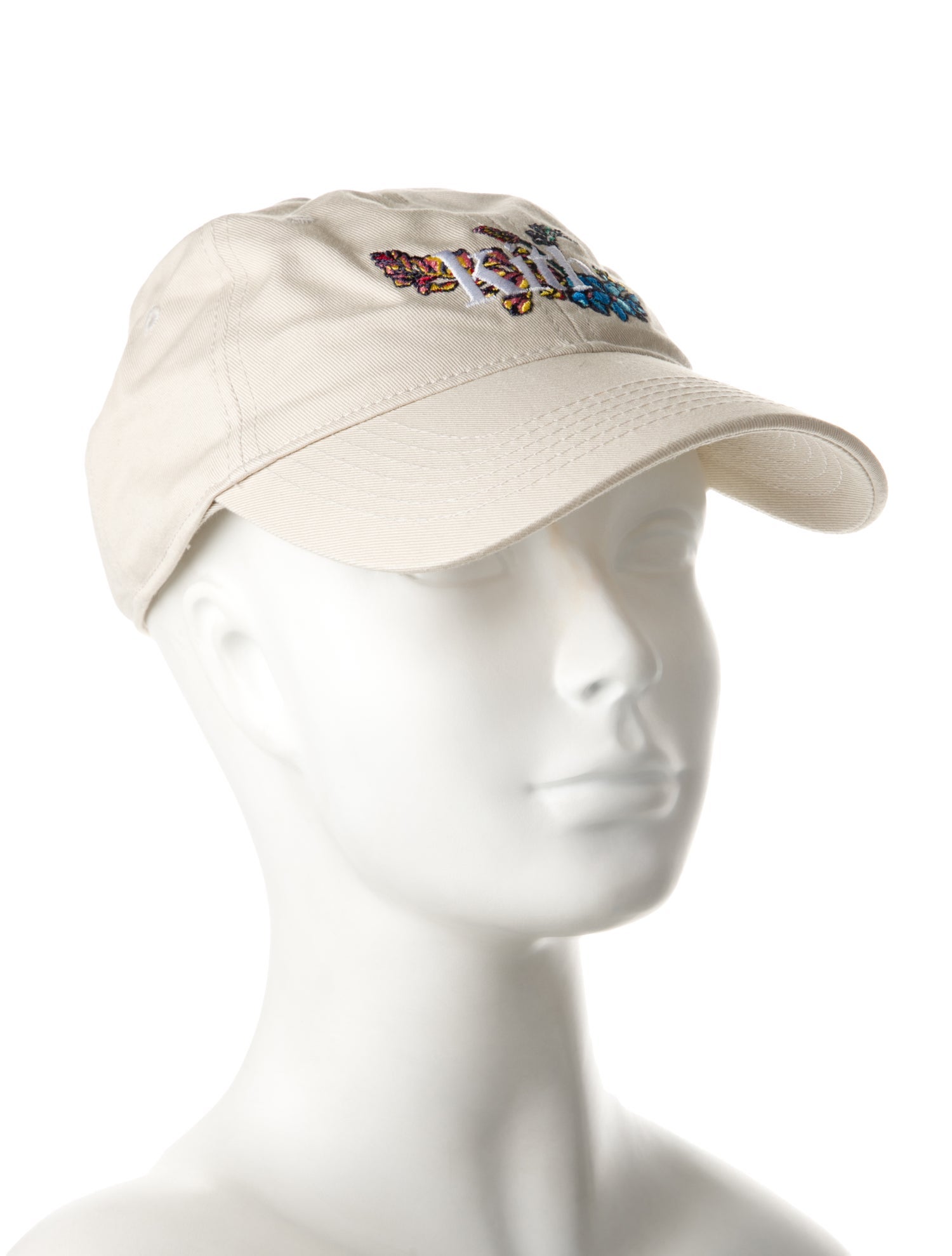 KITH Cotton Baseball Cap w/ Flower Embroidered Design & Logo Design At Front