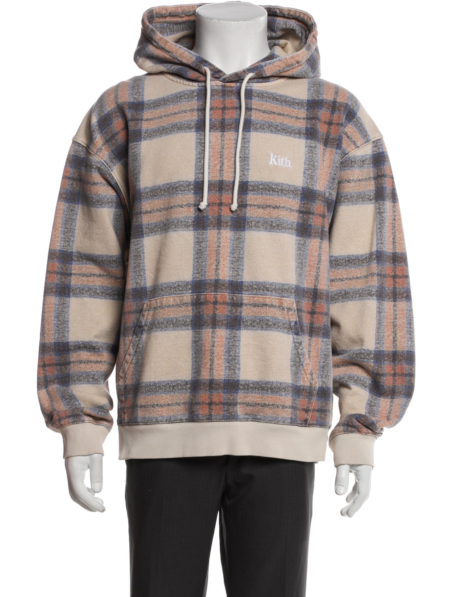 KITH Plaid Print Crew Neck Hoodie