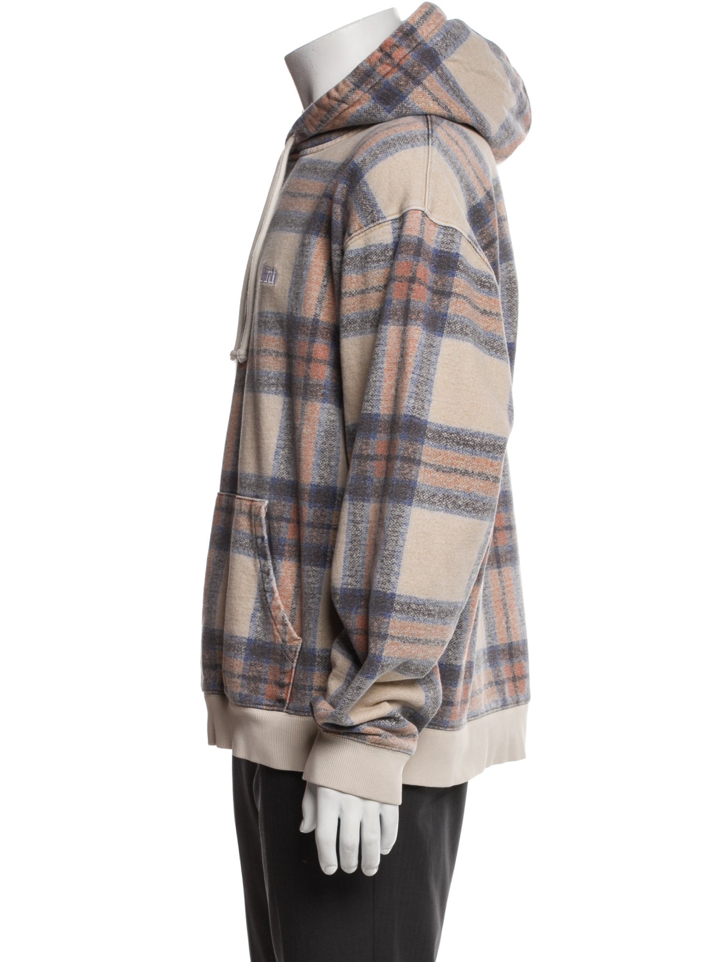 KITH Plaid Print Crew Neck Hoodie