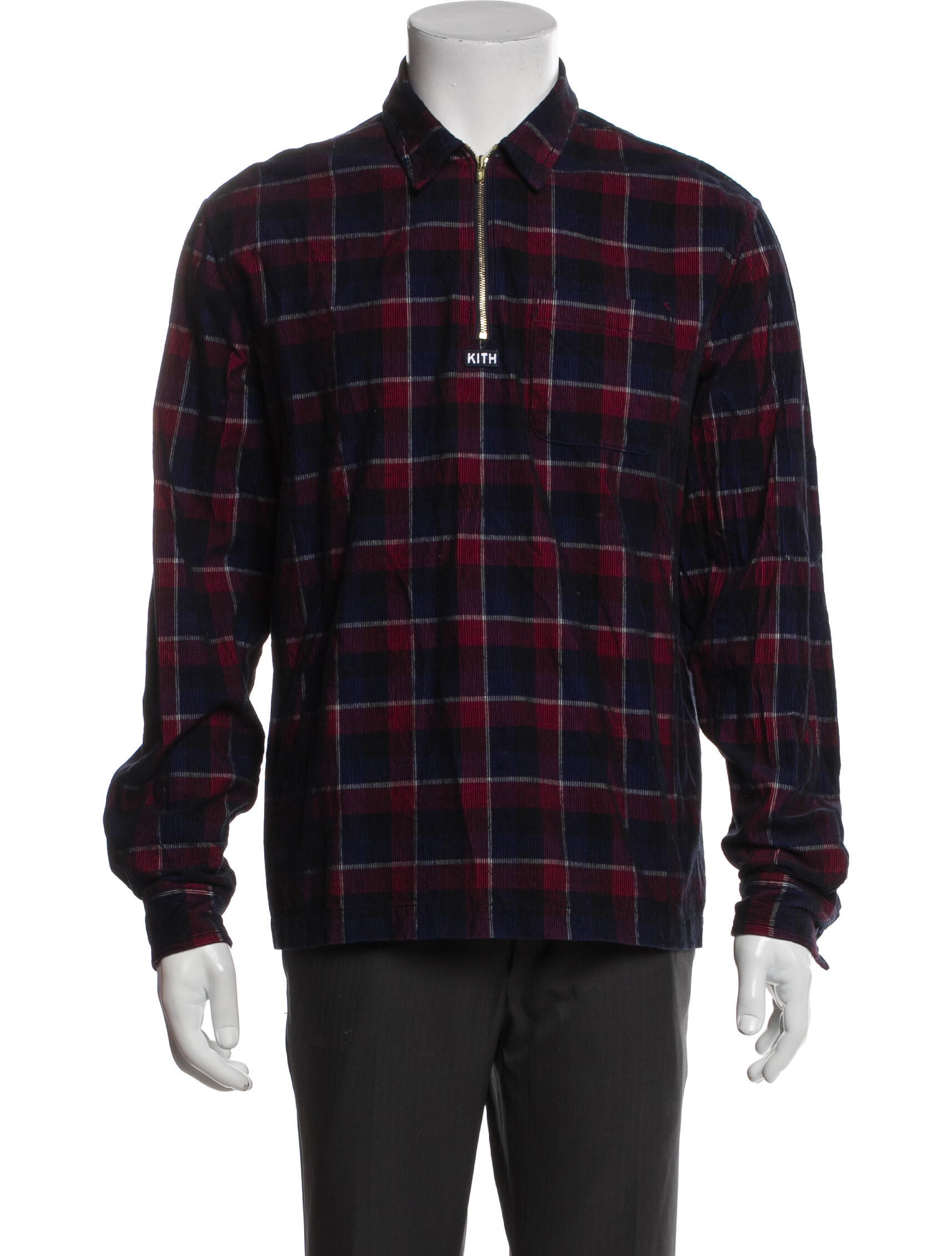 KITH Plaid Print Long Sleeve Western Shirt