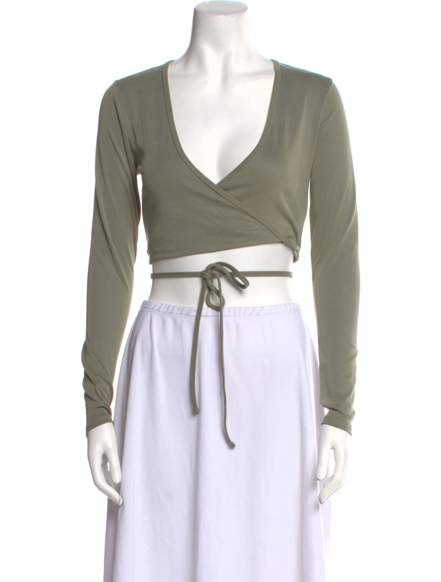 KITH V-Neck Three-Quarter Sleeve Crop Top