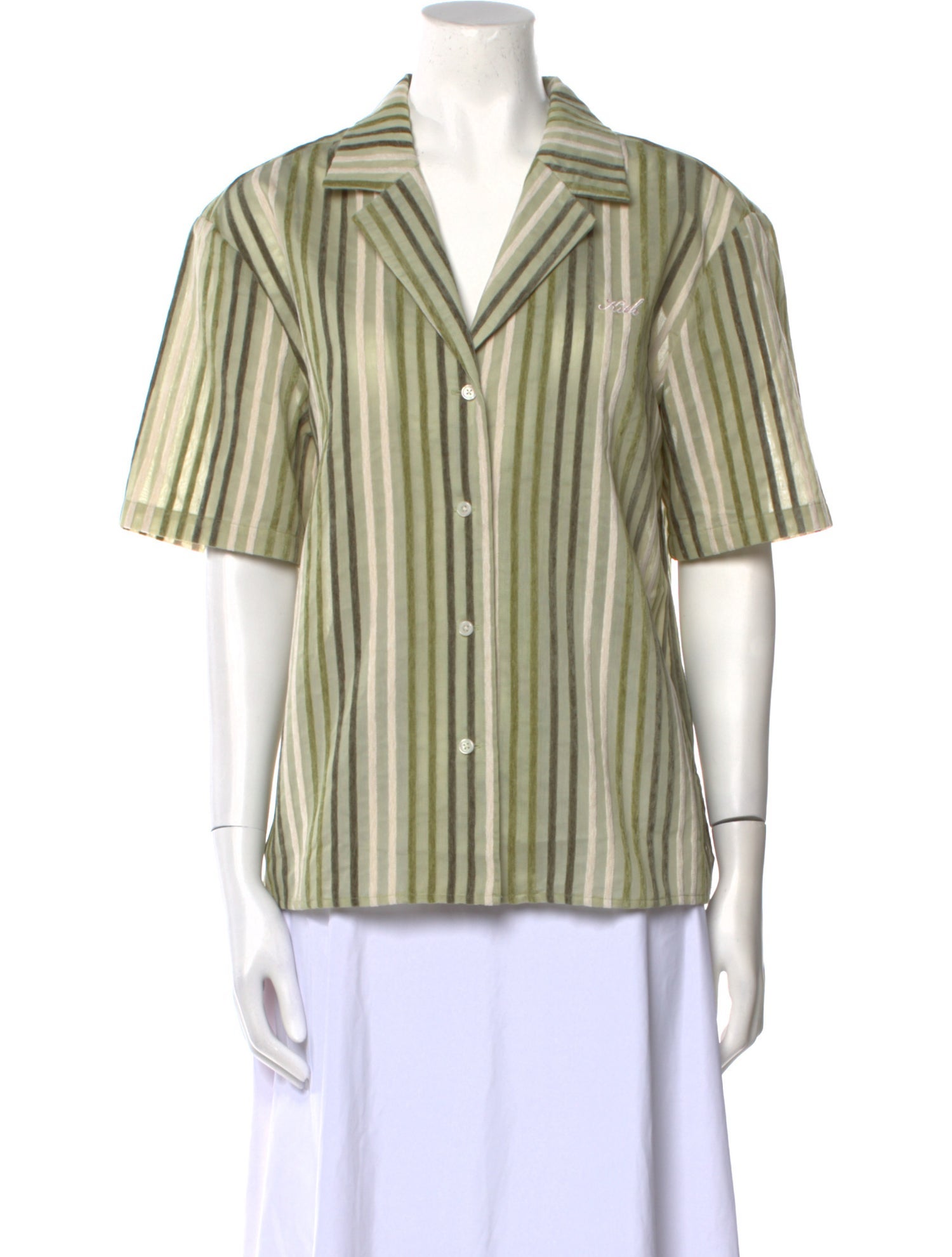 KITH Striped Short Sleeve Button-Up Top w/ Tags