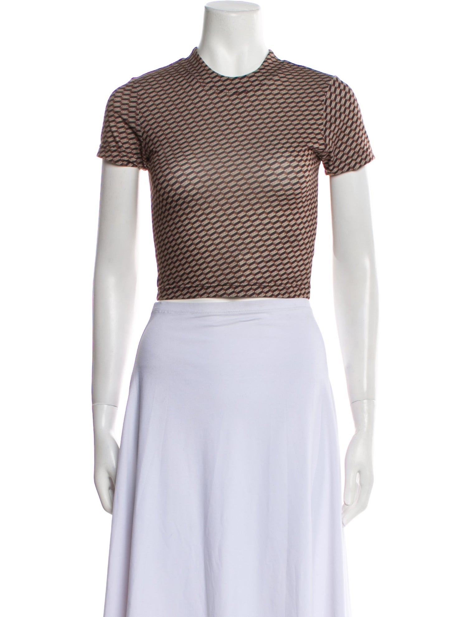 KITH Printed Crew Neck Crop Top