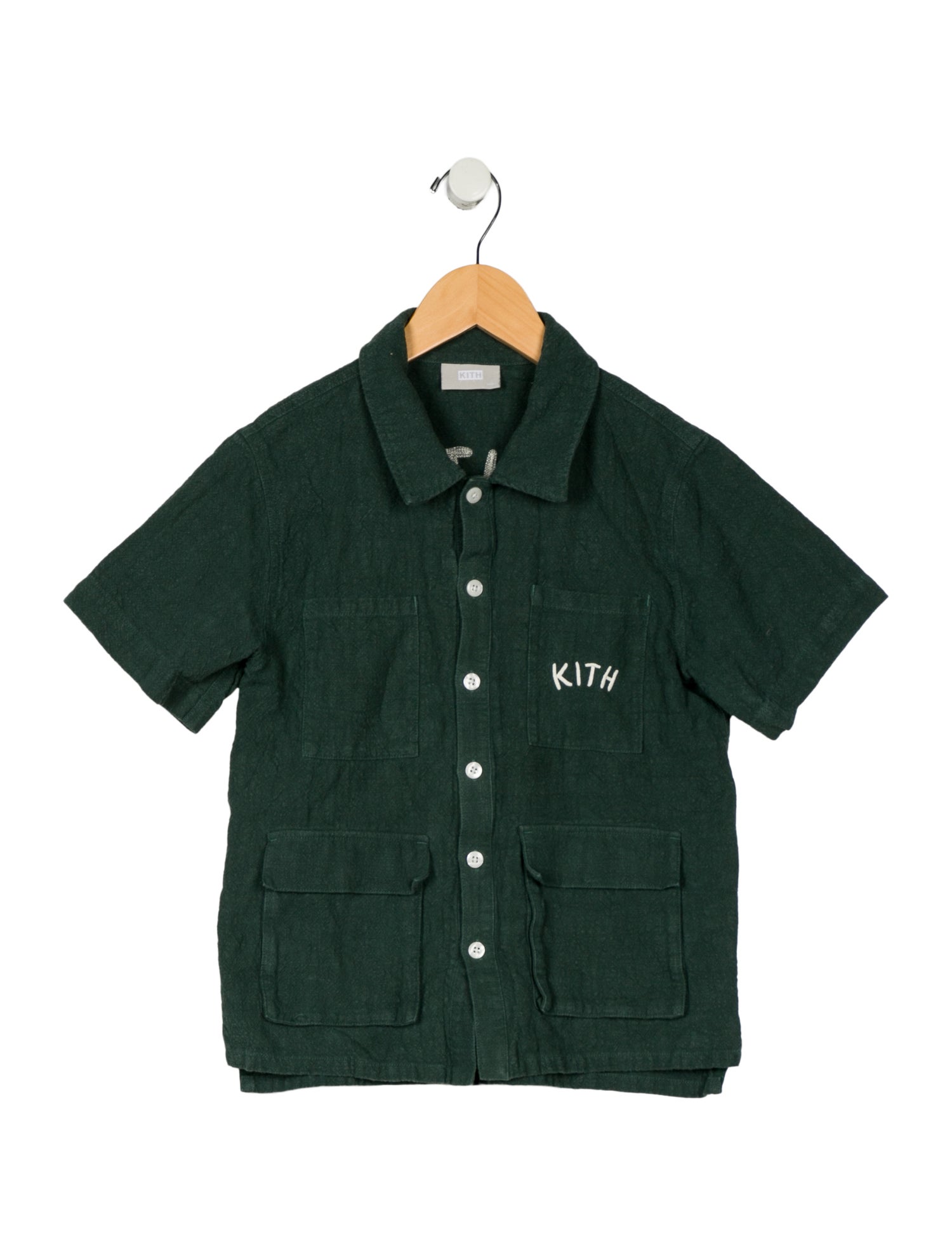 KITH Boys' Embroidered Accent Short Sleeve Shirt